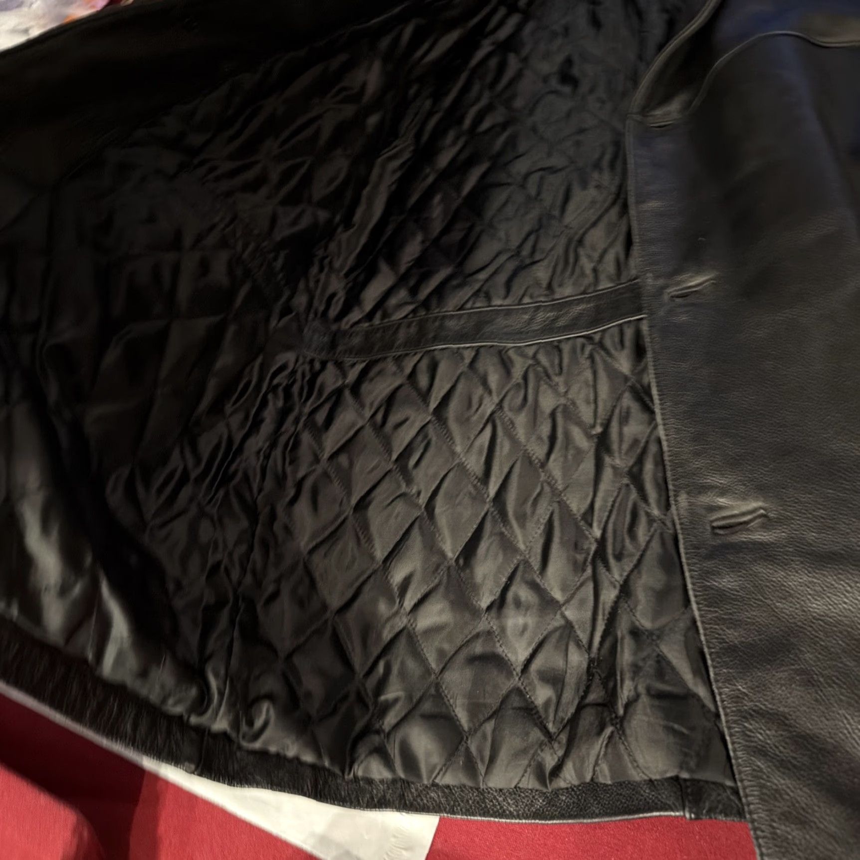 Vintage VINTAGE St. John’s Bay Black Leather Jacket Bomber Button Up Quilted Lined Trench Mens M Jacket Size US M / EU 48-50 / 2 - 7 Thumbnail