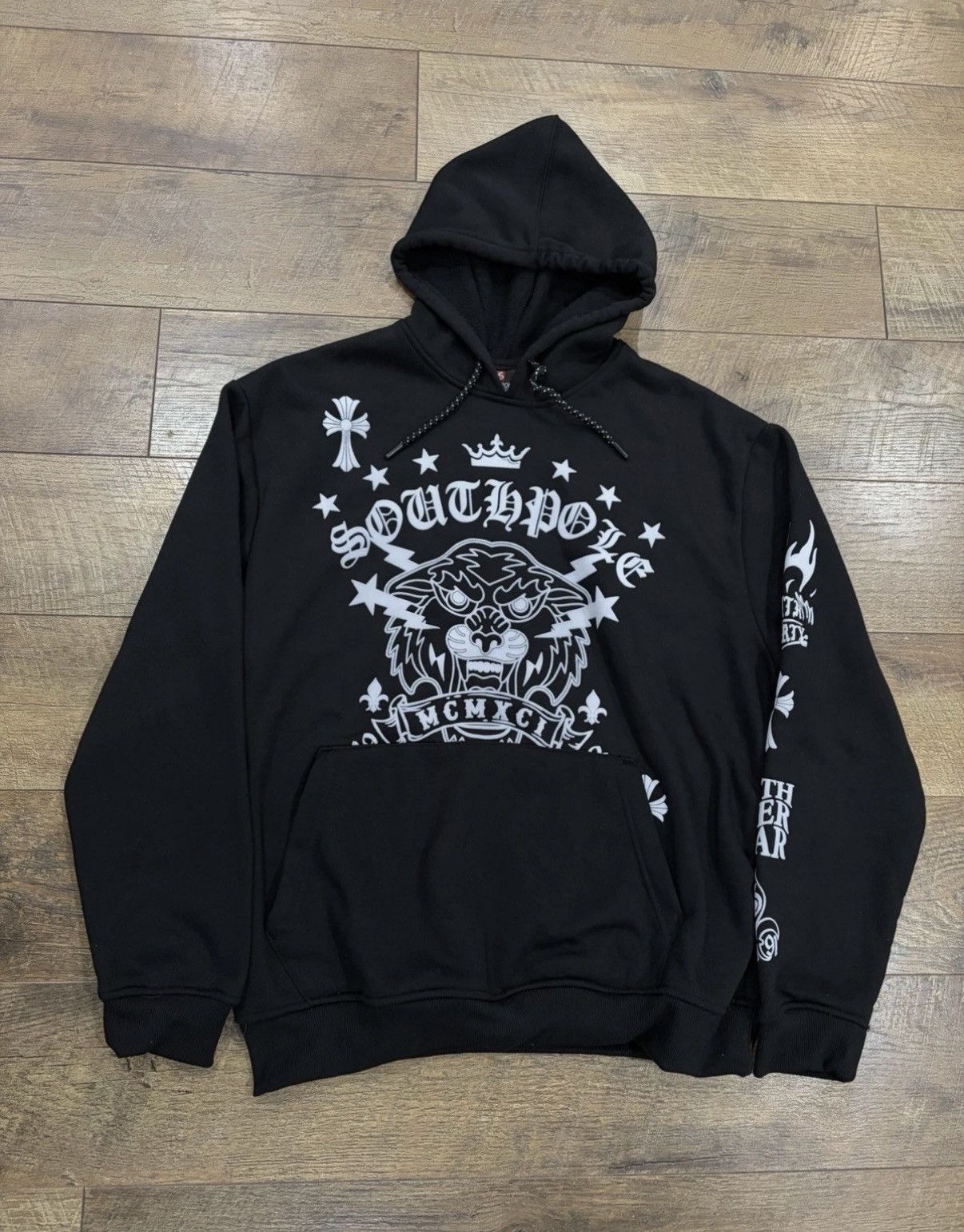 Southpole Vintage Y2k Southpole Gothic Cross Tiger Hoodie Black Large Size US L / EU 52-54 / 3 - 1 Thumbnail