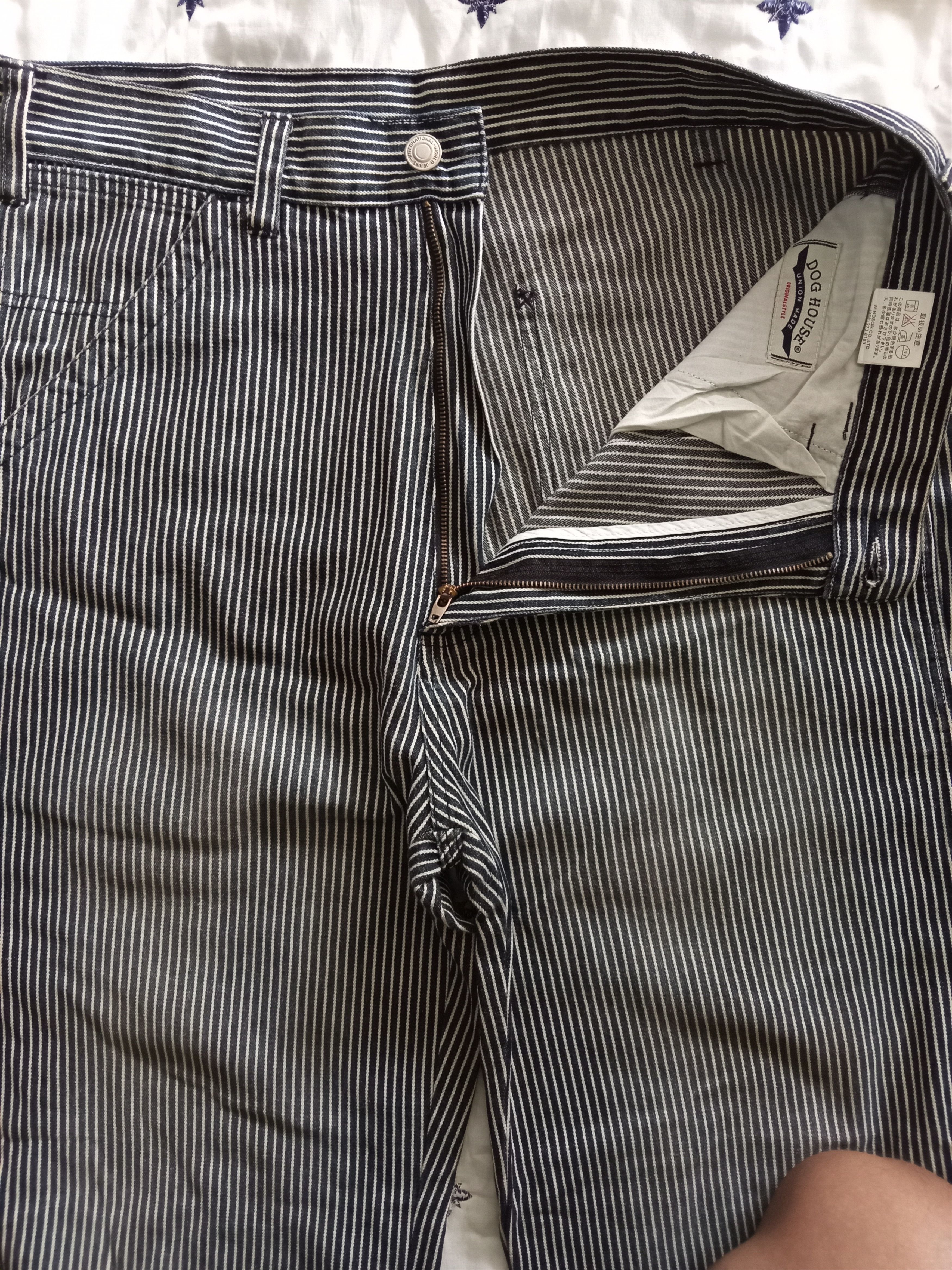 Japanese Brand × Vintage DOG HOUSE💥Faded Union Made Hickory Stripes Carpenter Pants Size US 32 / EU 48 - 6 Thumbnail