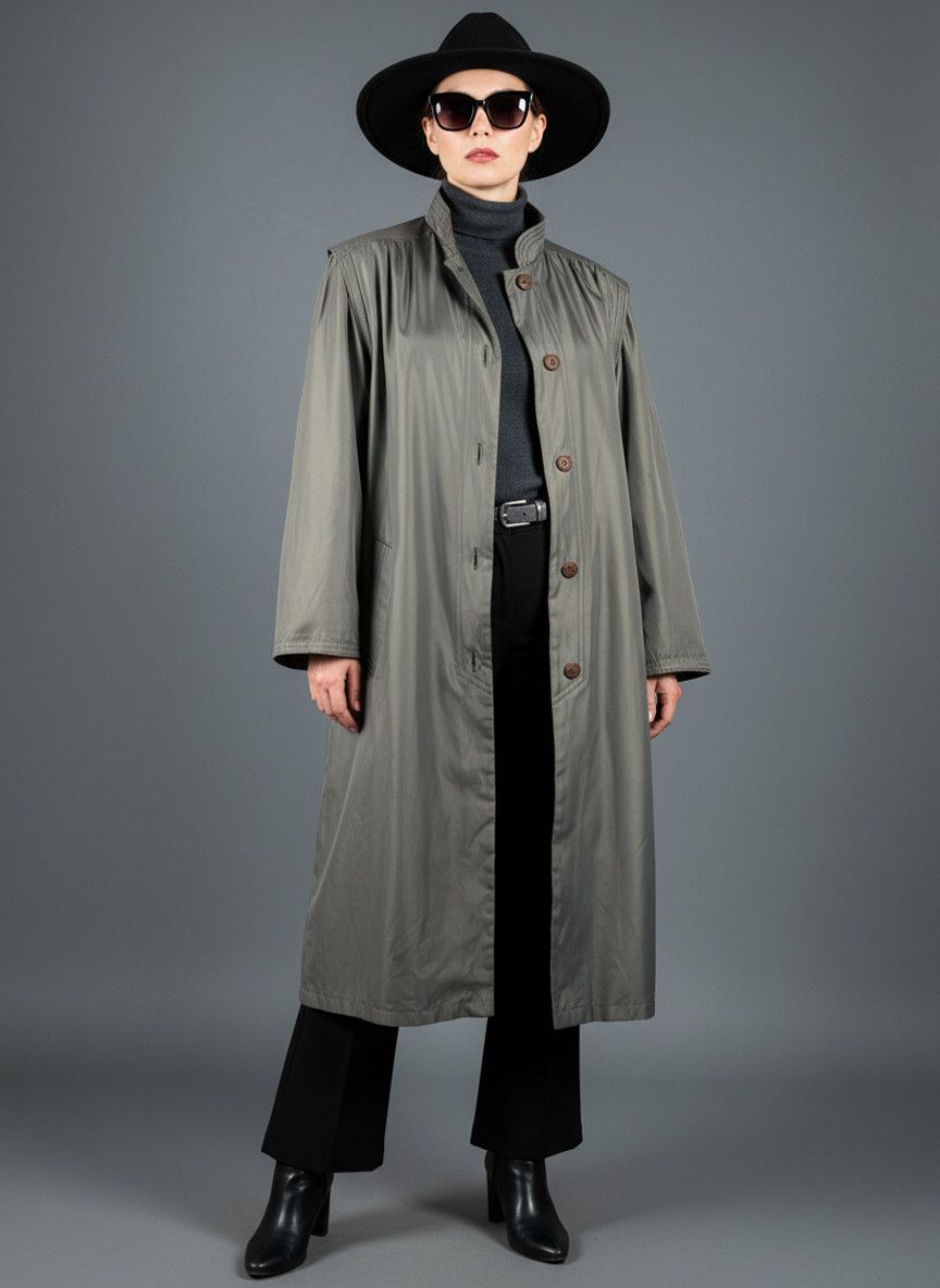 Vintage Claude Havrey Paris vintage women's trench coat Size XL / US 12-14 / IT 48-50 - 1 Thumbnail