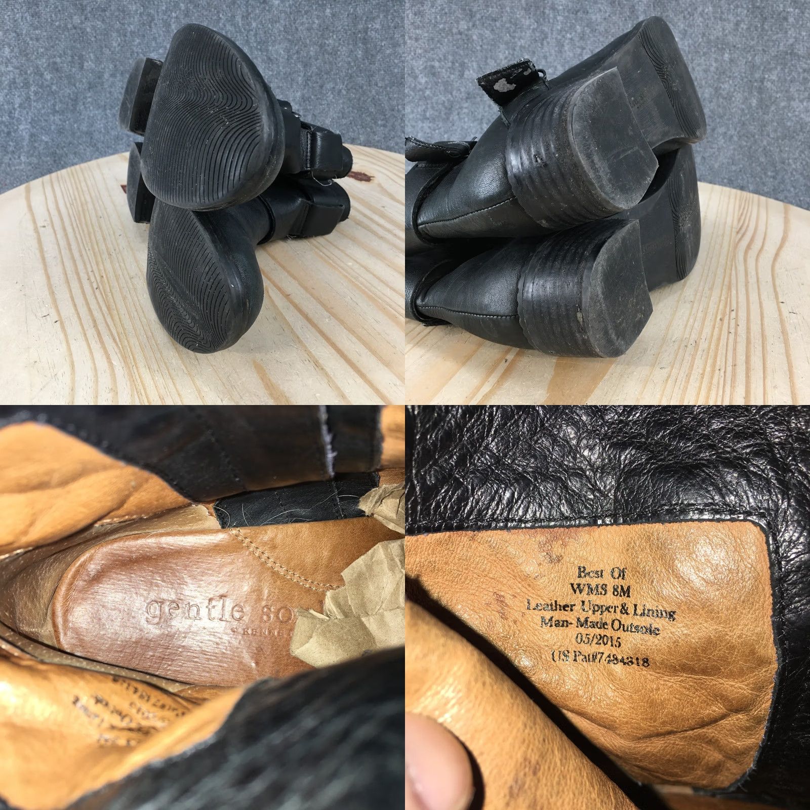 Vintage GENTLE Souls By Kenneth Cole Boots Womens 8M Ankle Bootie Black Leather Pull On Shoes Size US 8 / IT 38 - 10 Thumbnail