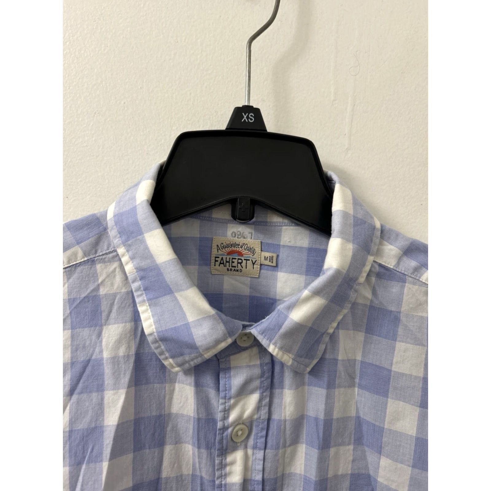 Faherty FAHERTY Shirt Mens Sz M Blue White Gingham Button-Down Long Sleeve Size US M / EU 48-50 / 2 - 5 Thumbnail