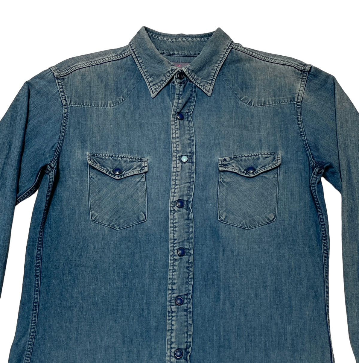 45rpm Vintage Japanese Brand 45Rpm Denim Shirt 2000s Size US M / EU 48-50 / 2 - 4 Thumbnail