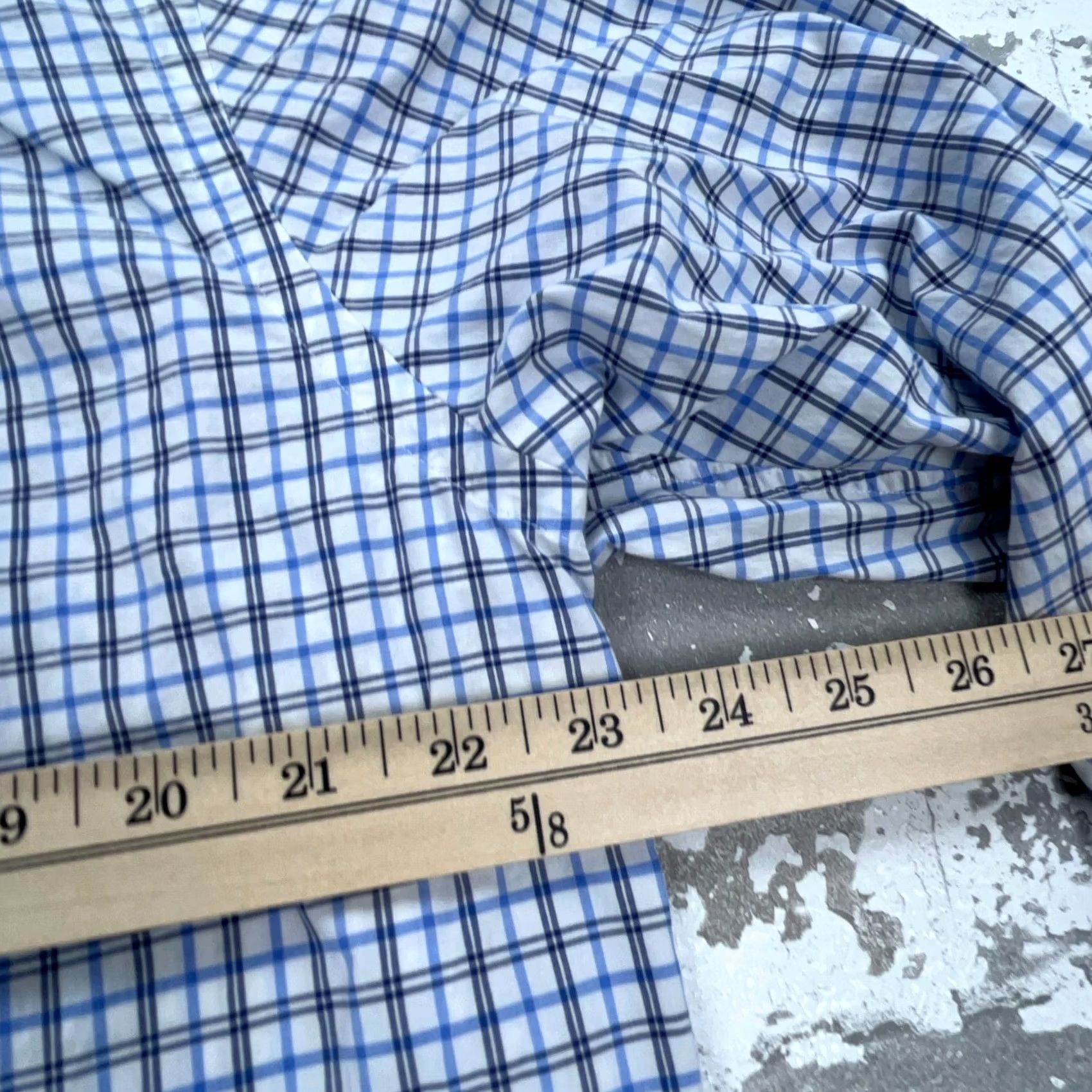 Ralph Lauren Ralph Lauren Men Large Blue Button Up Dress Shirt Poplin Tattersall Stretch Size 42R - 7 Thumbnail