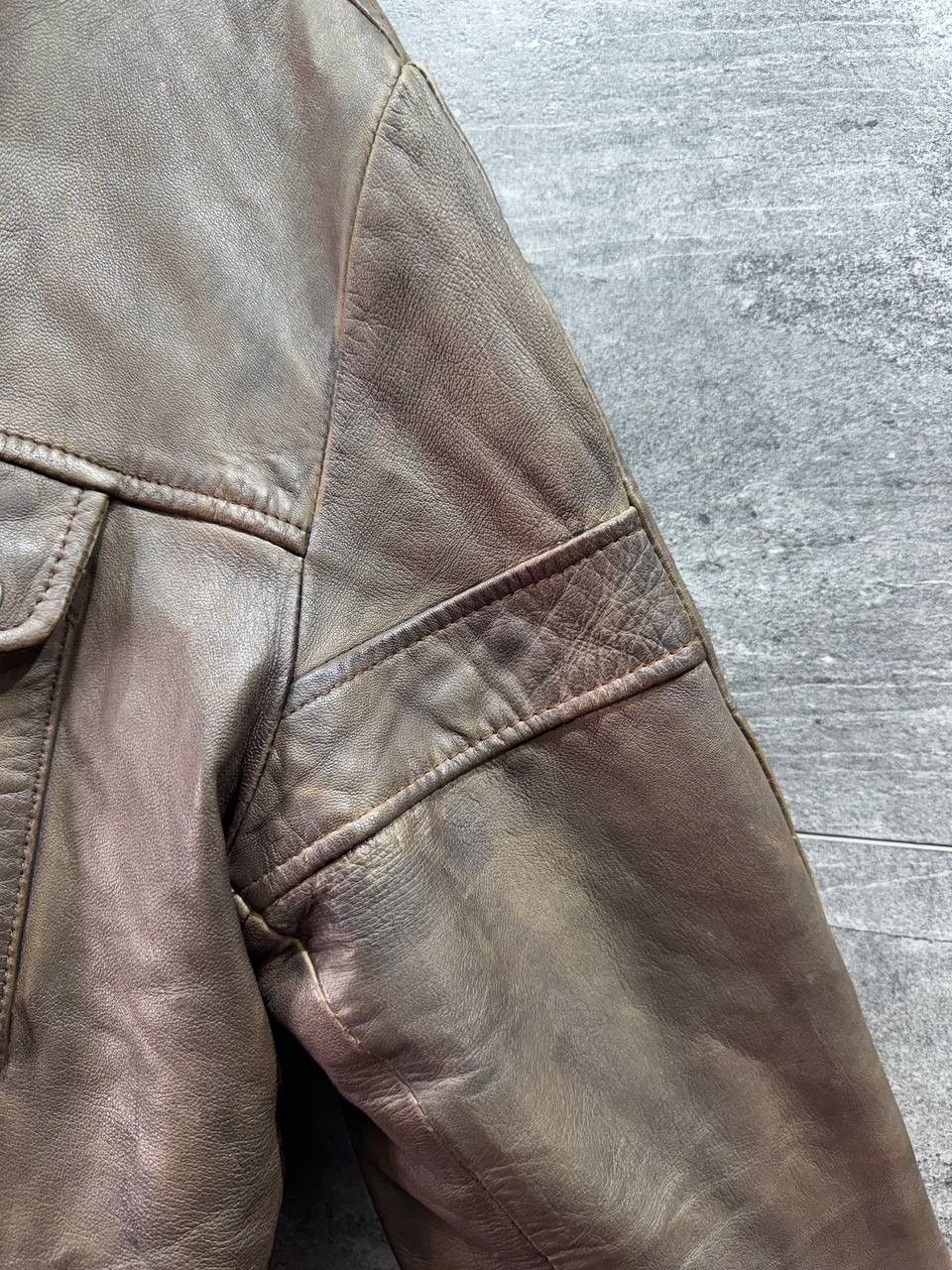Genuine Leather Aviatrix Vintage Men's Brown Leather Bomber Biker Jacket Size US XXL / EU 58 / 5 - 10 Thumbnail