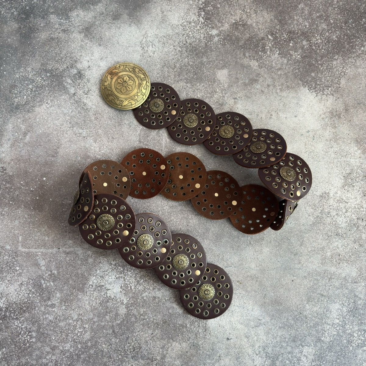 20471120 × Japanese Brand × Vintage Vintage Western Boho Style Wide Leather Belt Size ONE SIZE - 7 Thumbnail