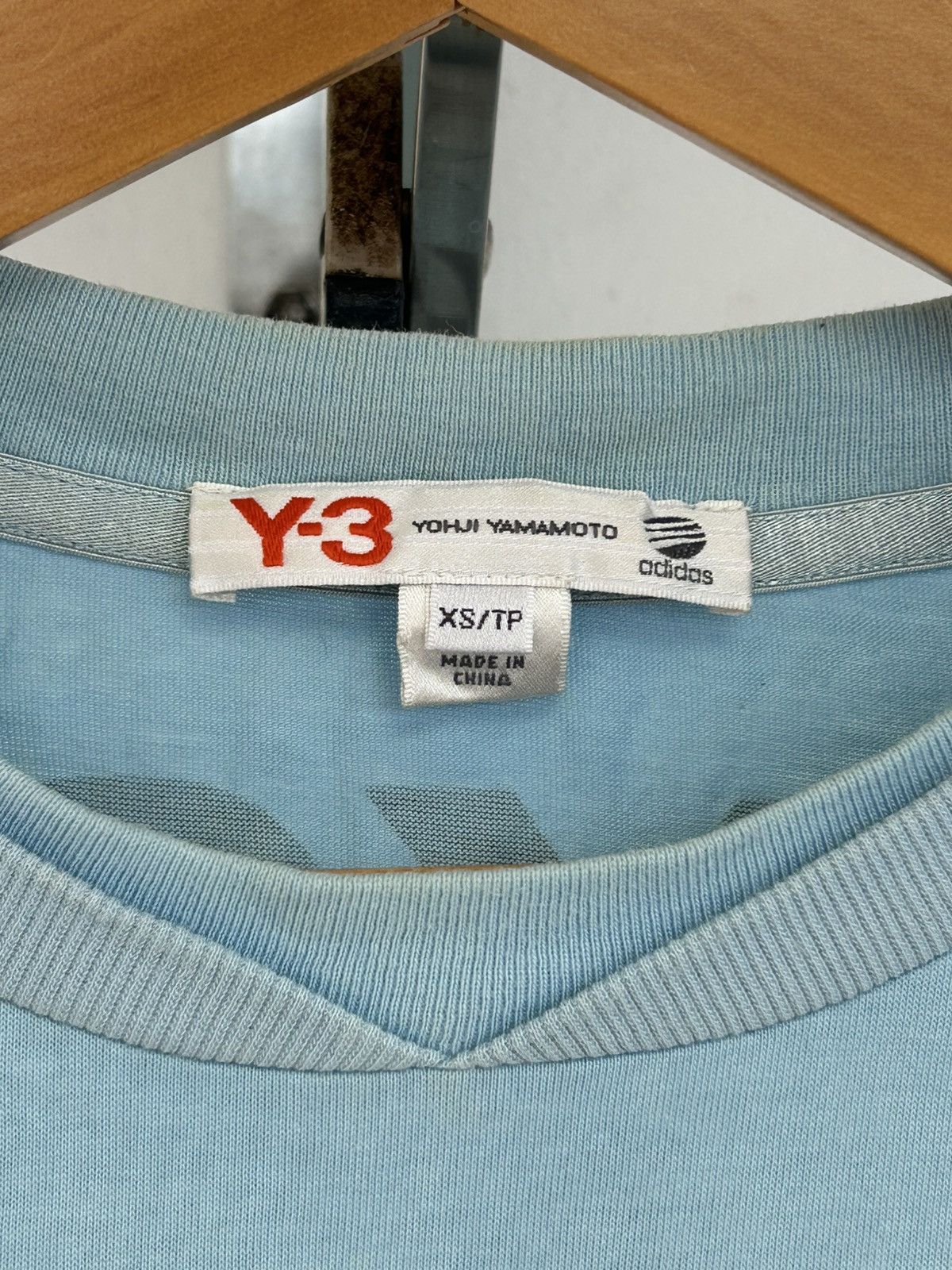 Y-3 Adidas Y-3 Vintage Blue Plain Tee Size US XS / EU 42 / 0 - 3 Thumbnail