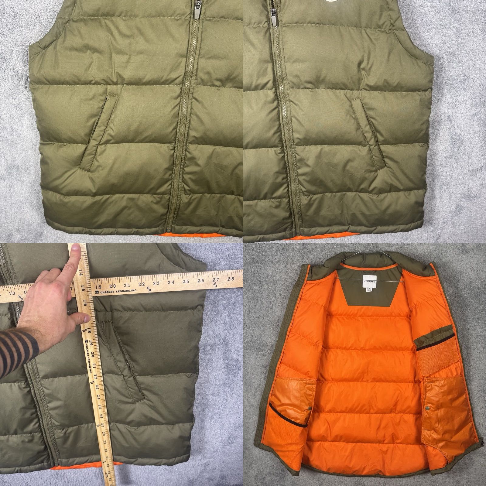Converse Converse Vest Mens 2XL 2XL Duck Down Puffer Quilted Full Zip Olive Green Hiking Vest Mens Hoodie? Size US XXL / EU 58 / 5 - 8 Thumbnail