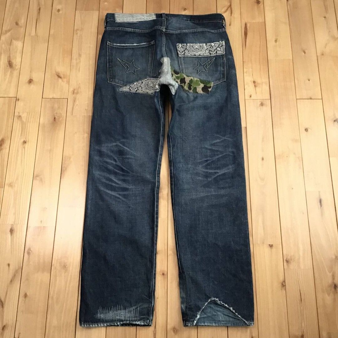 Bape × Nigo BAPE DAMAGE DENIM PANTS ABC camo a bathing ape ★size L Size US 34 / EU 50 - 3 Thumbnail