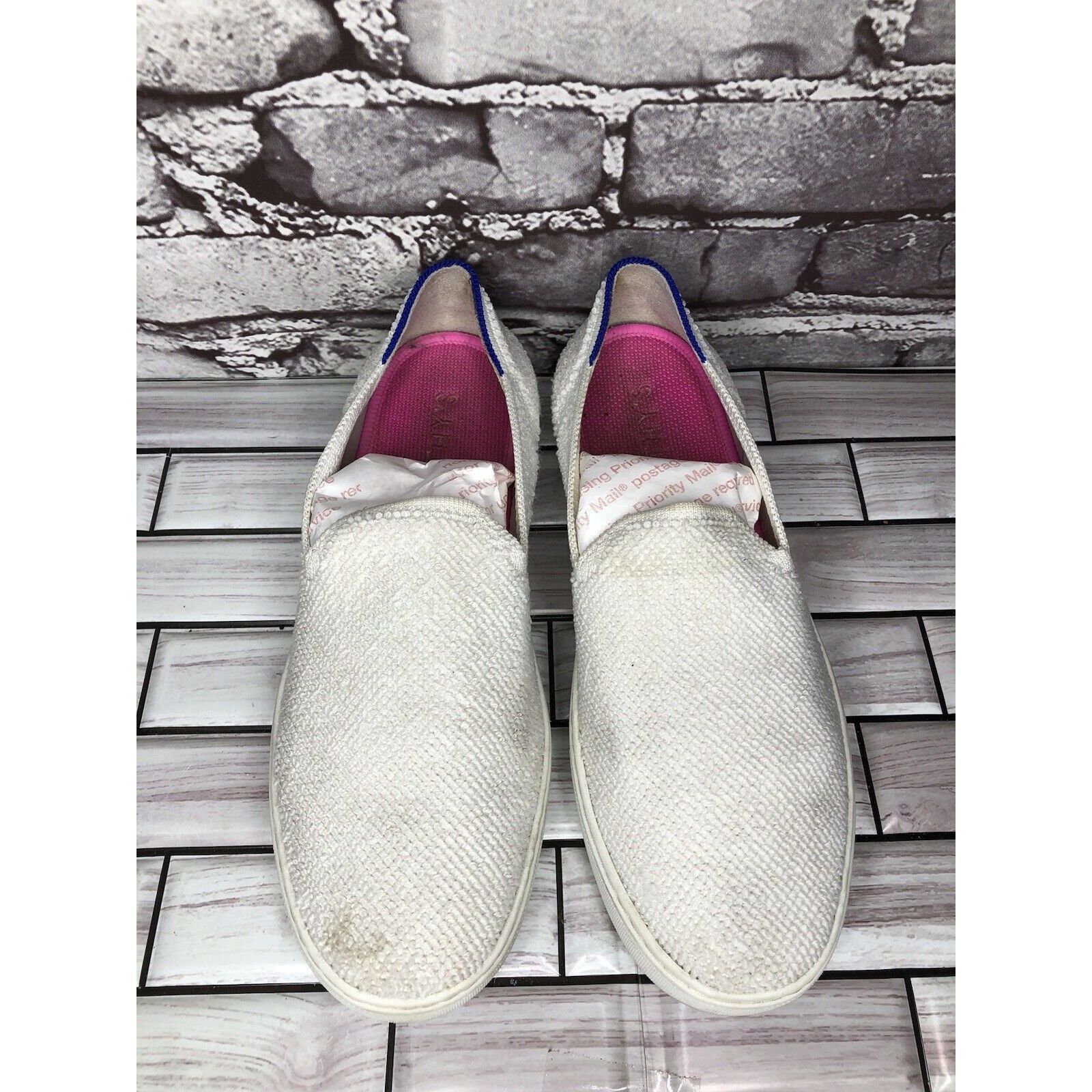 Other Rothy's The Sneakers White Terry Cloth Fabric Slip On Comfor Size US 9 / IT 39 - 20 Thumbnail