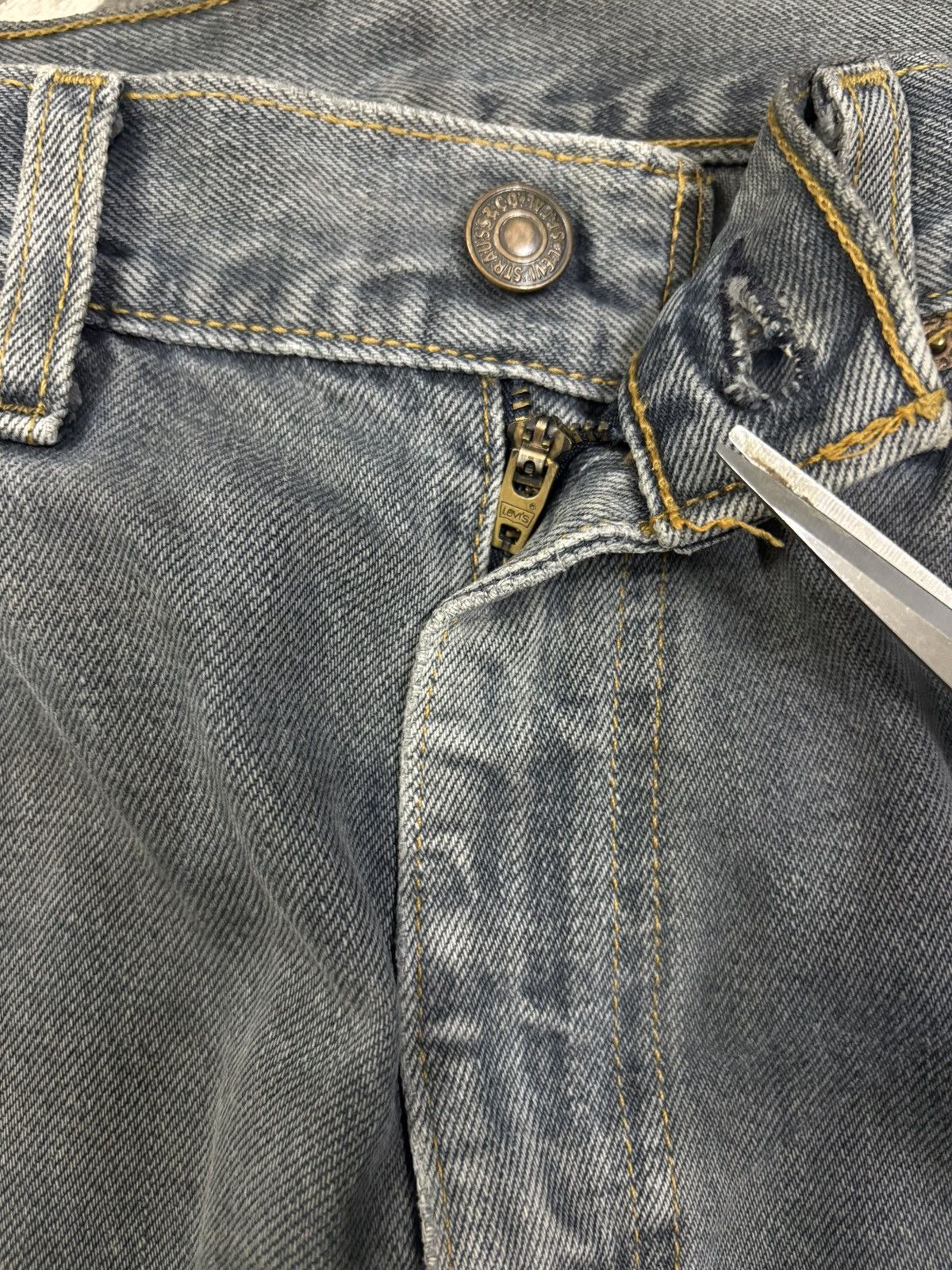 Levi's Vintage 90s Levis 517 Blue-Gray Faded Flare Distressed Jeans Size US 33 - 4 Thumbnail