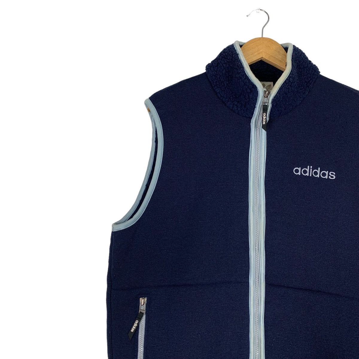 Adidas 90's ADIDAS Embroidery Logo Deep Pile Fleece Vest #1156-C53 Size US L / EU 52-54 / 3 - 8 Thumbnail