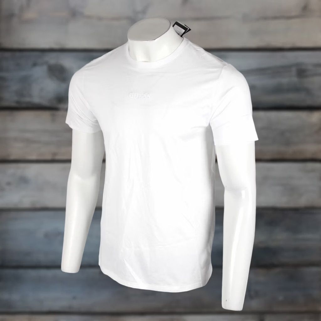 Guess Guess Men's Embroidered Logo Short Sleeve Shirt Pima Cotton White Size US L / EU 52-54 / 3 - 1 Thumbnail