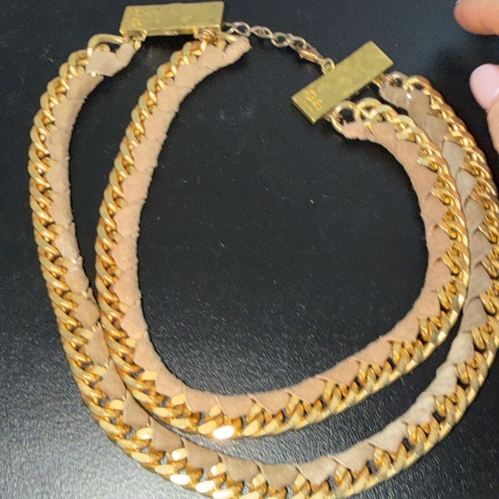 & Other Stories ByAlona Vintage Gold and Tan Chain Necklace Size ONE SIZE - 4 Thumbnail