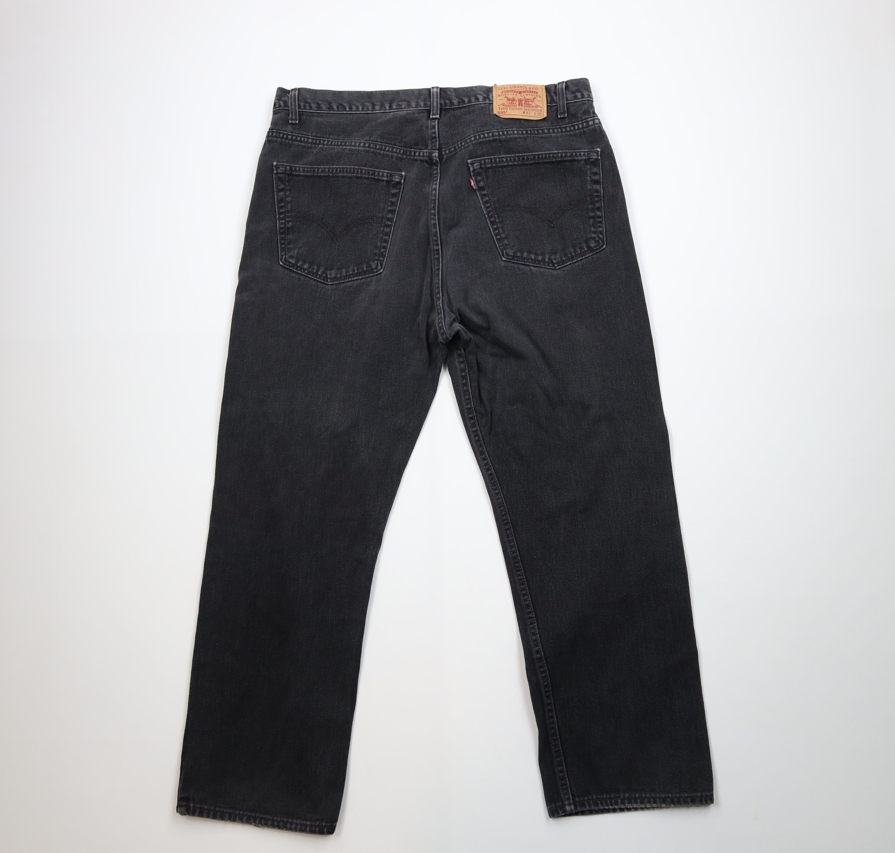 Levi's Vintage Y2K 2002 Levis 505 Straight Leg Jeans Black USA Size US 42 / EU 58 - 9 Thumbnail