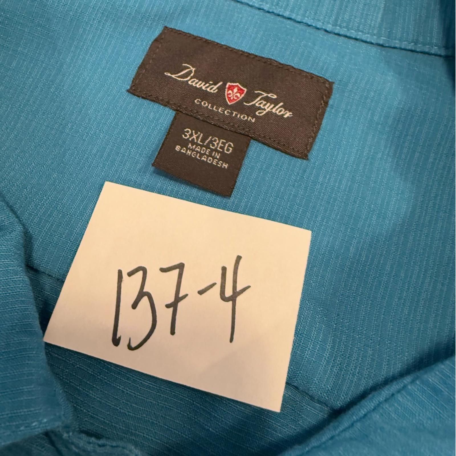 David Taylor David Taylor teal blue short sleeve button up shirt SZ 3XL Size US XXL / EU 58 / 5 - 10 Thumbnail
