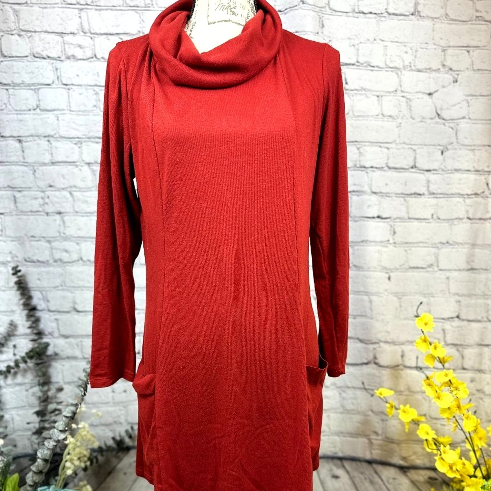Other Long Sleeve Cowl Neck Tunic Pockets - Blood Orange - size L Size L / US 10 / IT 46 - 8 Thumbnail