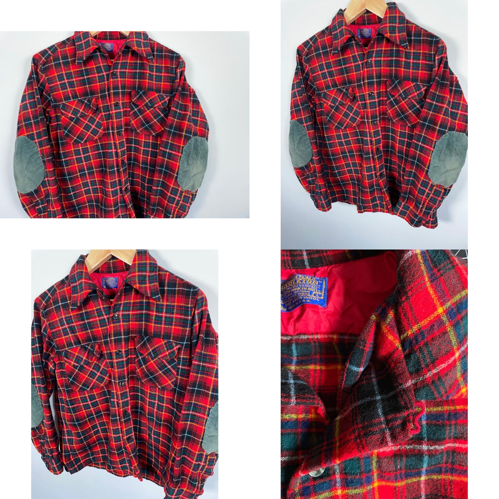 Pendleton VINTAGE Pendleton Board Shirt Wool Red Plaid 70s 60s 70s Grunge Button-Up Collar Loop Collar Large Mens Wool Flannel Casual Workwear Size US L / EU 52-54 / 3 - 10 Thumbnail