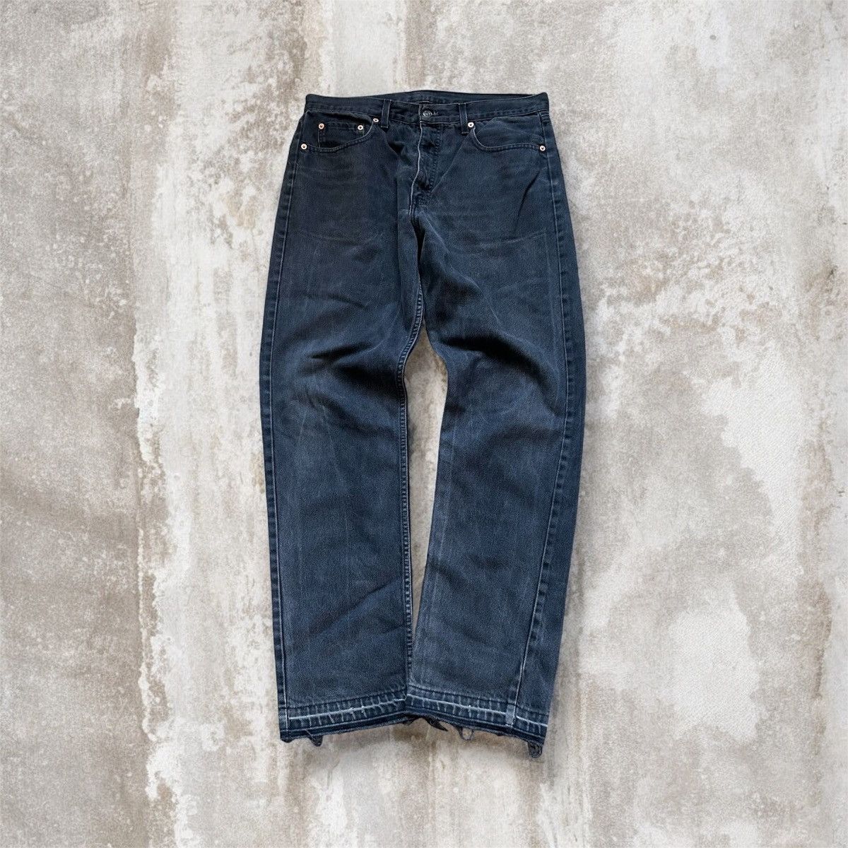 Levi's × Vintage 90s Levi's 615 denim jeans washed black flared Size US 34 / EU 50 - 1 Thumbnail