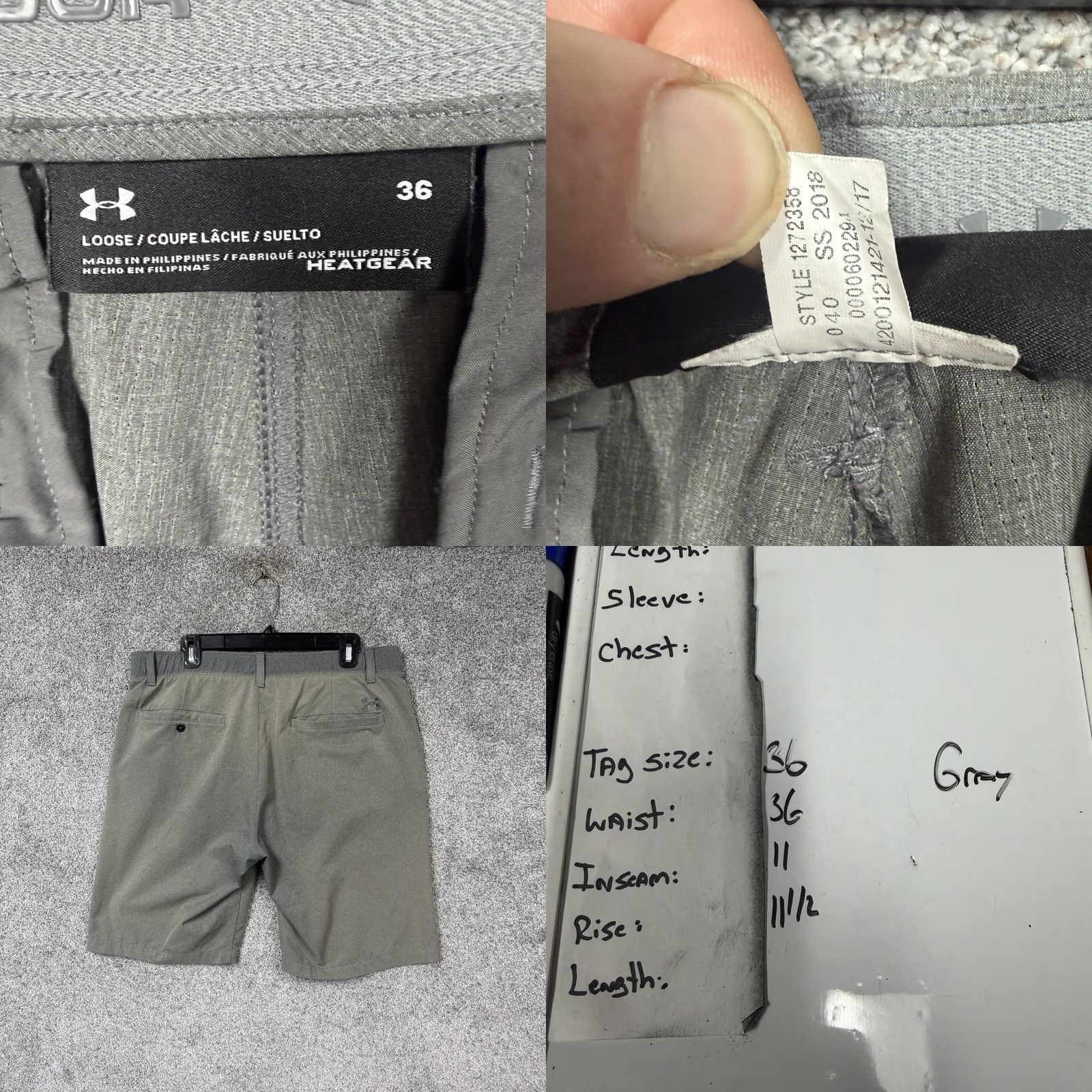 Under Armour Under Armour Shorts Mens 36 Gray Golf Athletic HeatGear Lightweight Loose Casual Activewear Size US 36 / EU 52 - 8 Thumbnail