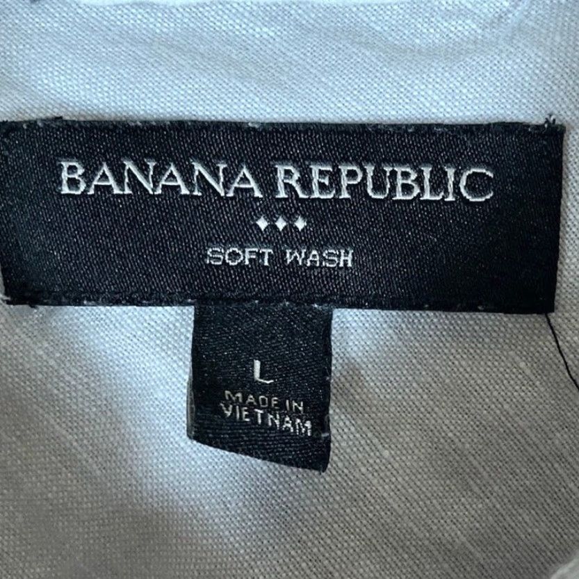 Banana Republic Banana Republic Men Shirt Gray Soft Wash Button-Down Linen Blend Large Size US L / EU 52-54 / 3 - 6 Thumbnail