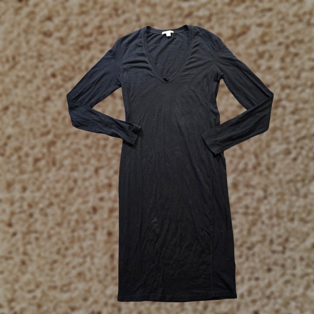 James Perse James Perse Dress Women Size M Black Fitted Long Sleeve Minimal Capsule Knee Length Jersey Cotton Sheath Vintage No 2020s Casual Mens? Size M / US 6-8 / IT 42-44 - 1 Thumbnail