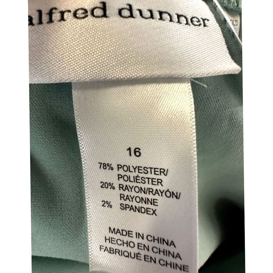Vintage Alfred Dunner Pants Womens 16 Green Classic Fit Elastic Waist Wide-Leg Ankle NEW Size 38" / US 16 / IT 52 - 5 Thumbnail