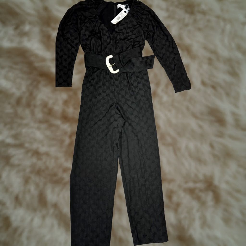 Tanya Taylor Tanya Taylor Jumpsuit Womens S Black Belted Long Sleeve New Size S / US 4 / IT 40 - 1 Thumbnail
