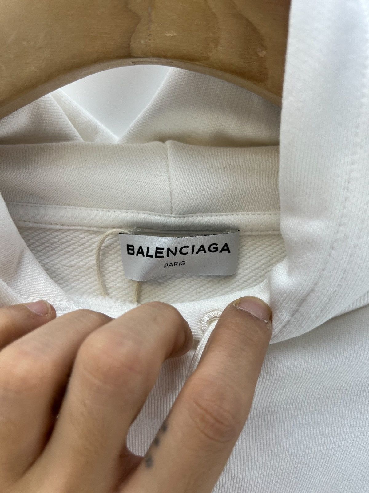 Balenciaga Balenciaga Logo Hoodie 'White' Size US M / EU 48-50 / 2 - 3 Thumbnail