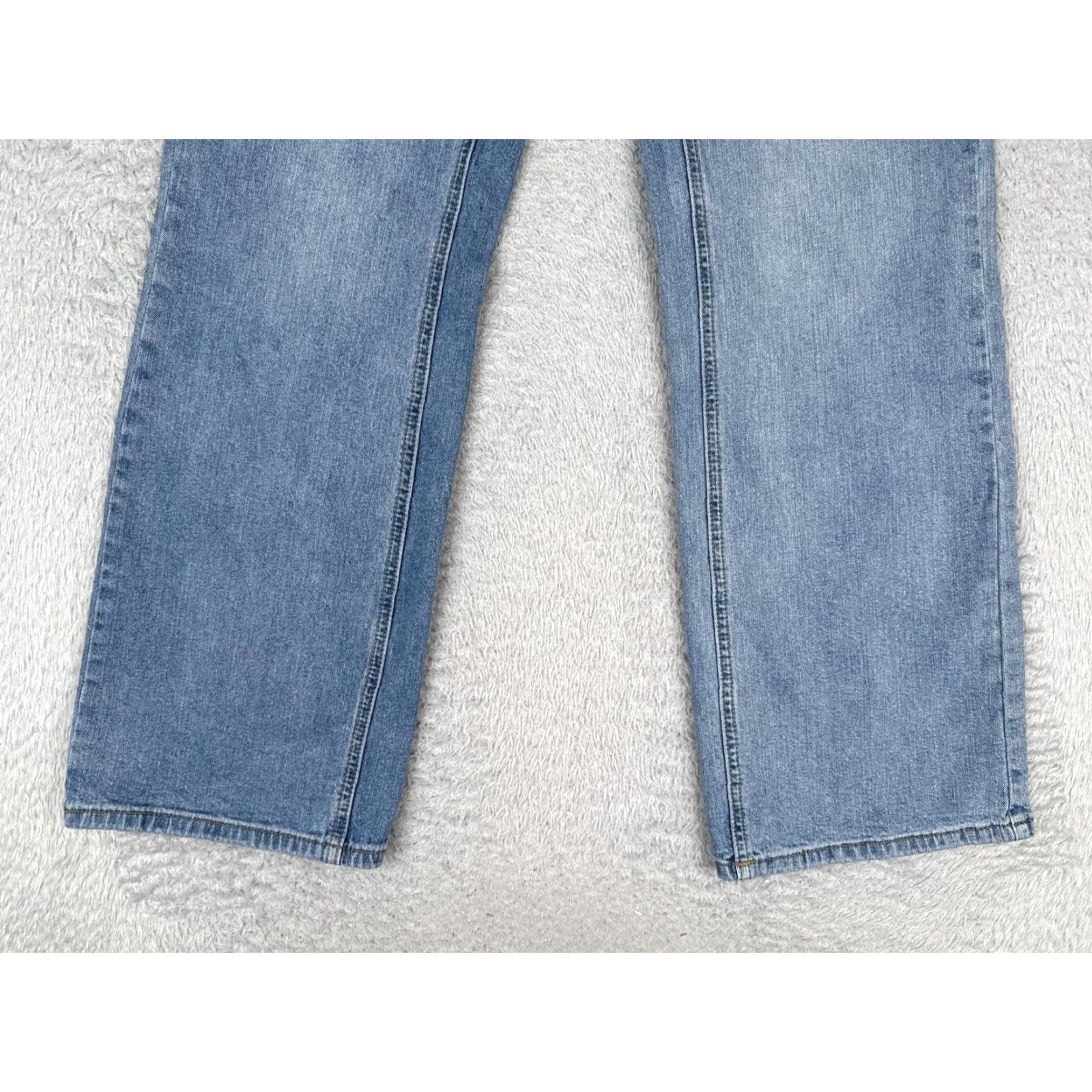 Vintage Jeans 2 Blue Light Wash High Rise Straight Wide Leg Denim Stretch 24x29 90s Womens Size 26" / US 2 / IT 38 - 2 Thumbnail