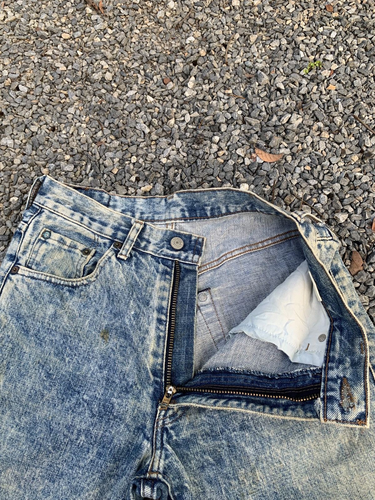 Kapital VINTAGE LEVI'S 502X BIG E SELVEDGE ASIDWASH DISTRESSED DENIM Size US 28 / EU 44 - 16 Thumbnail