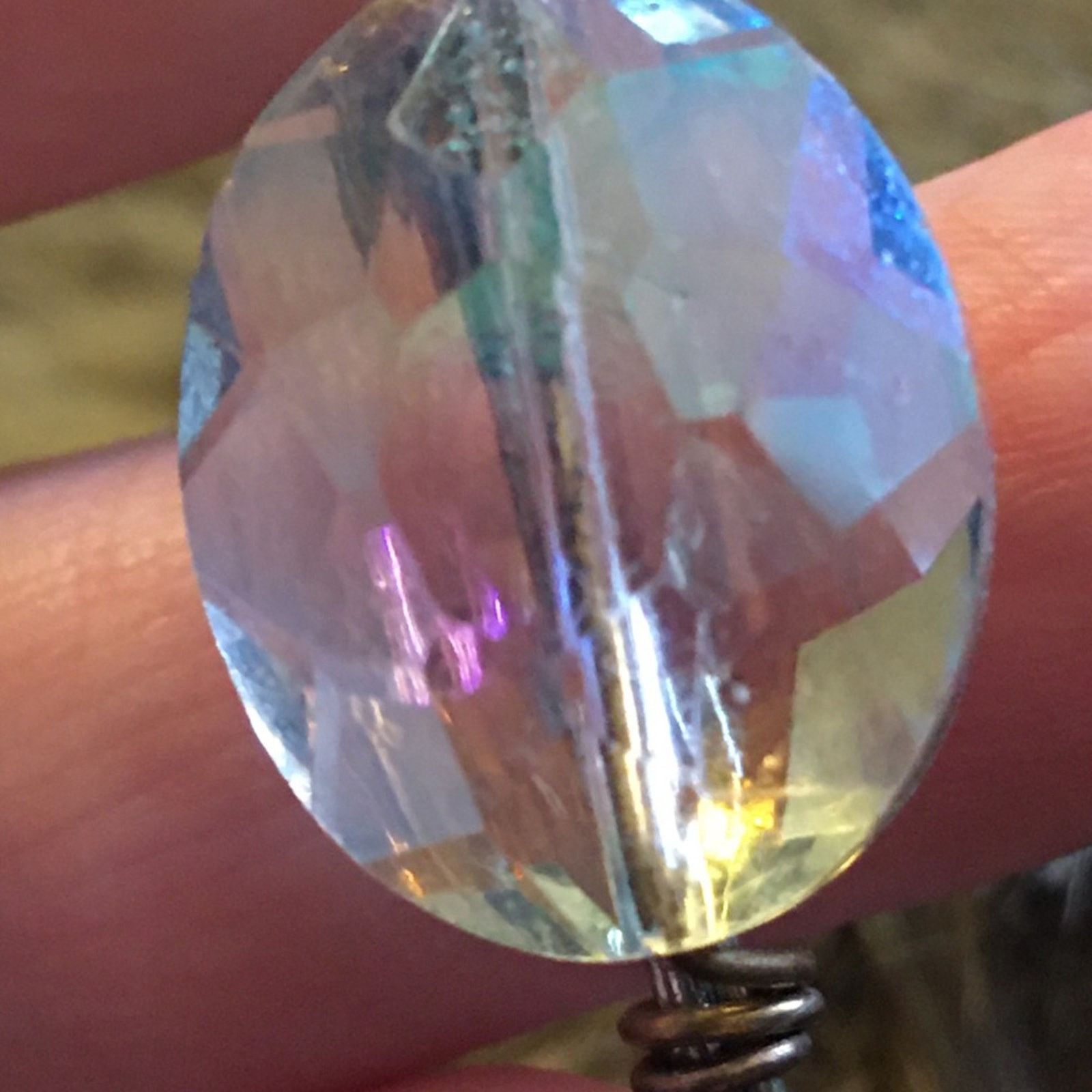 Handmade Wired faceted aurora borealis stone bracelet Size ONE SIZE - 6 Thumbnail