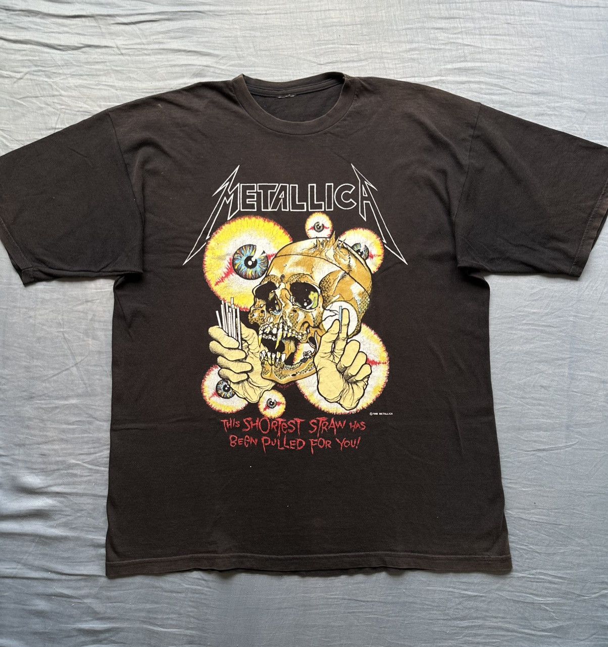 Band Tees Metallica the shortest straw 1988 vintage distressed t-shirt Size US XL / EU 56 / 4 - 1 Thumbnail