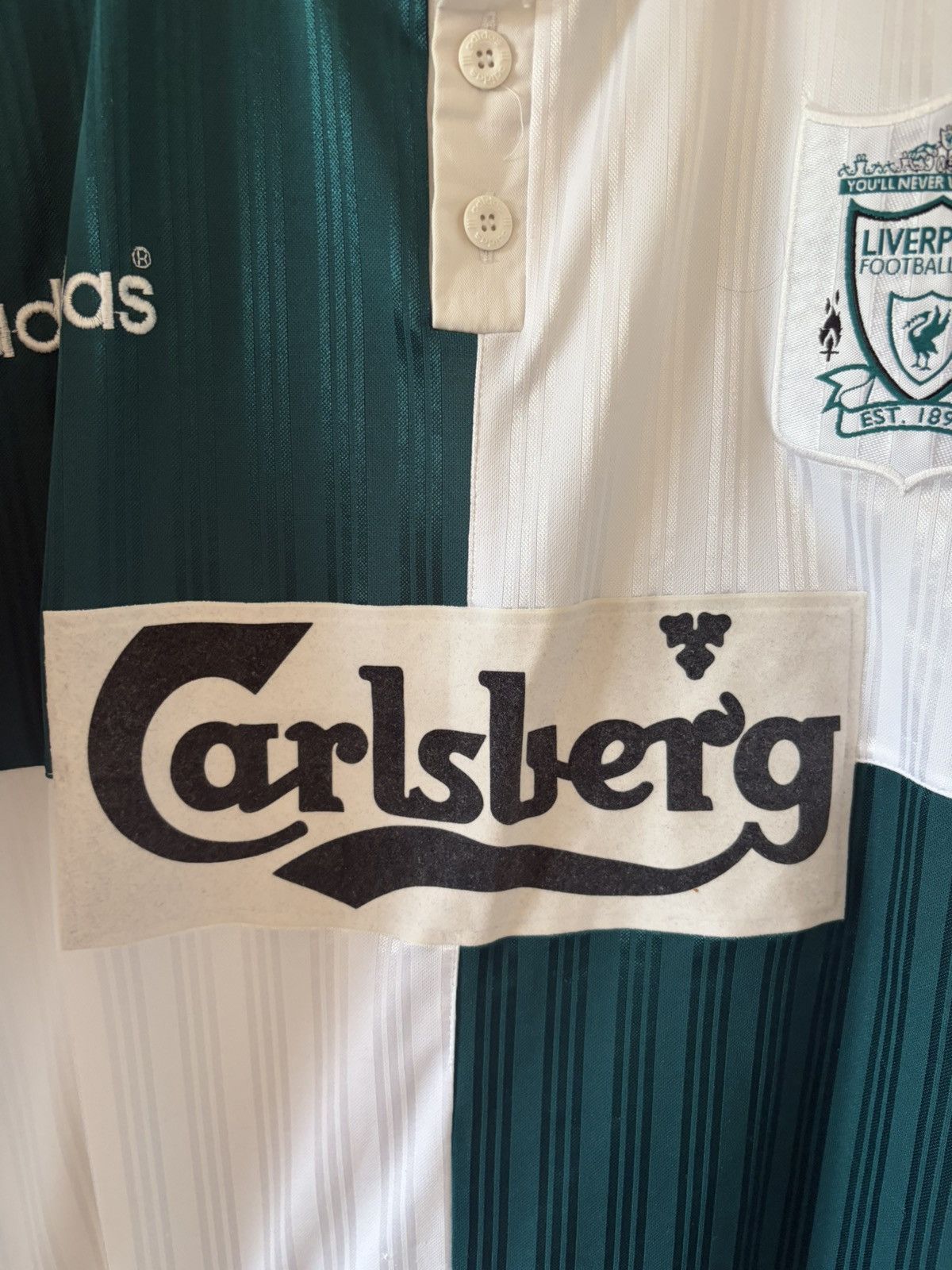 Liverpool adidas 1995/1996 wyjazdowa Vintage — zdjęcie 2