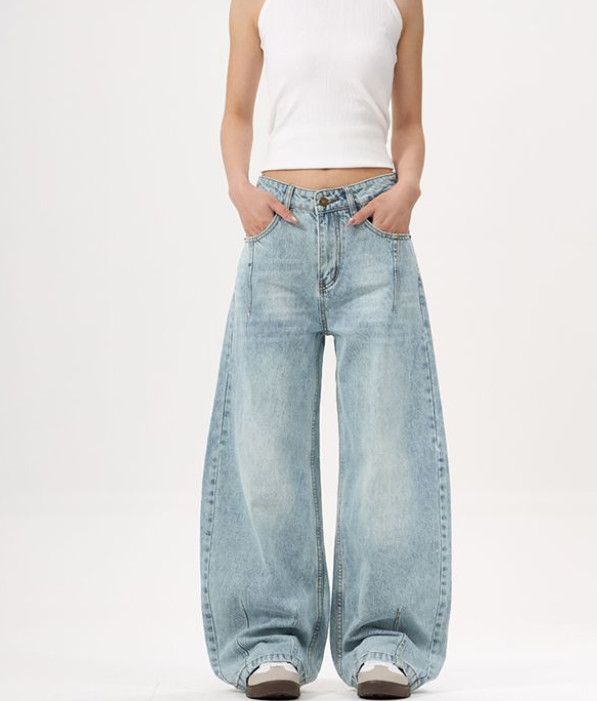 Vintage American retro high street baggy cutaway jeans Size US 32 / EU 48 - 1 Thumbnail