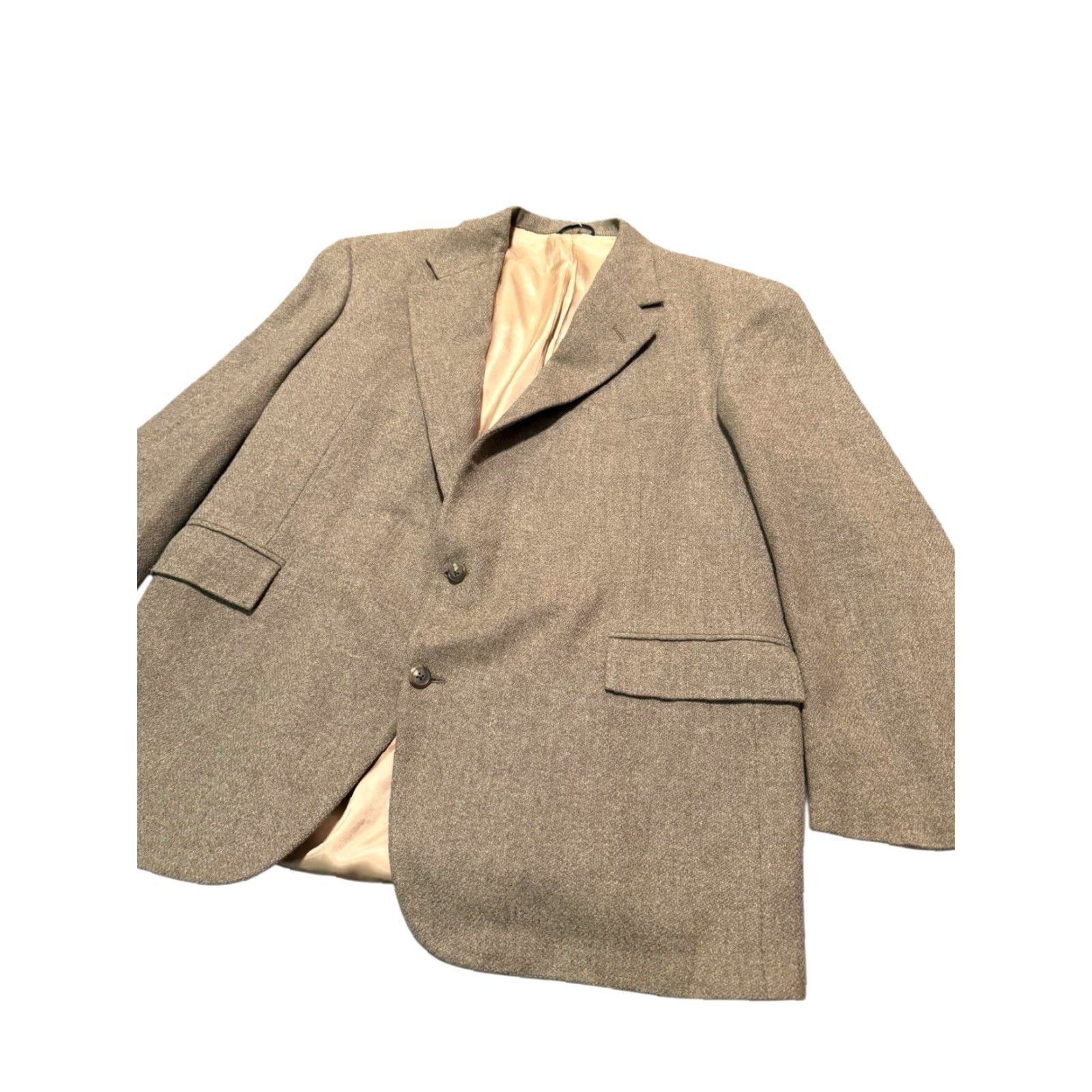 Polo Ralph Lauren VINTAGE Polo Ralph Lauren Blue Label Blazer Jacket 46R Tweed Wool Tan Sport Coat Men M Size US XXL / EU 58 / 5 - 3 Thumbnail