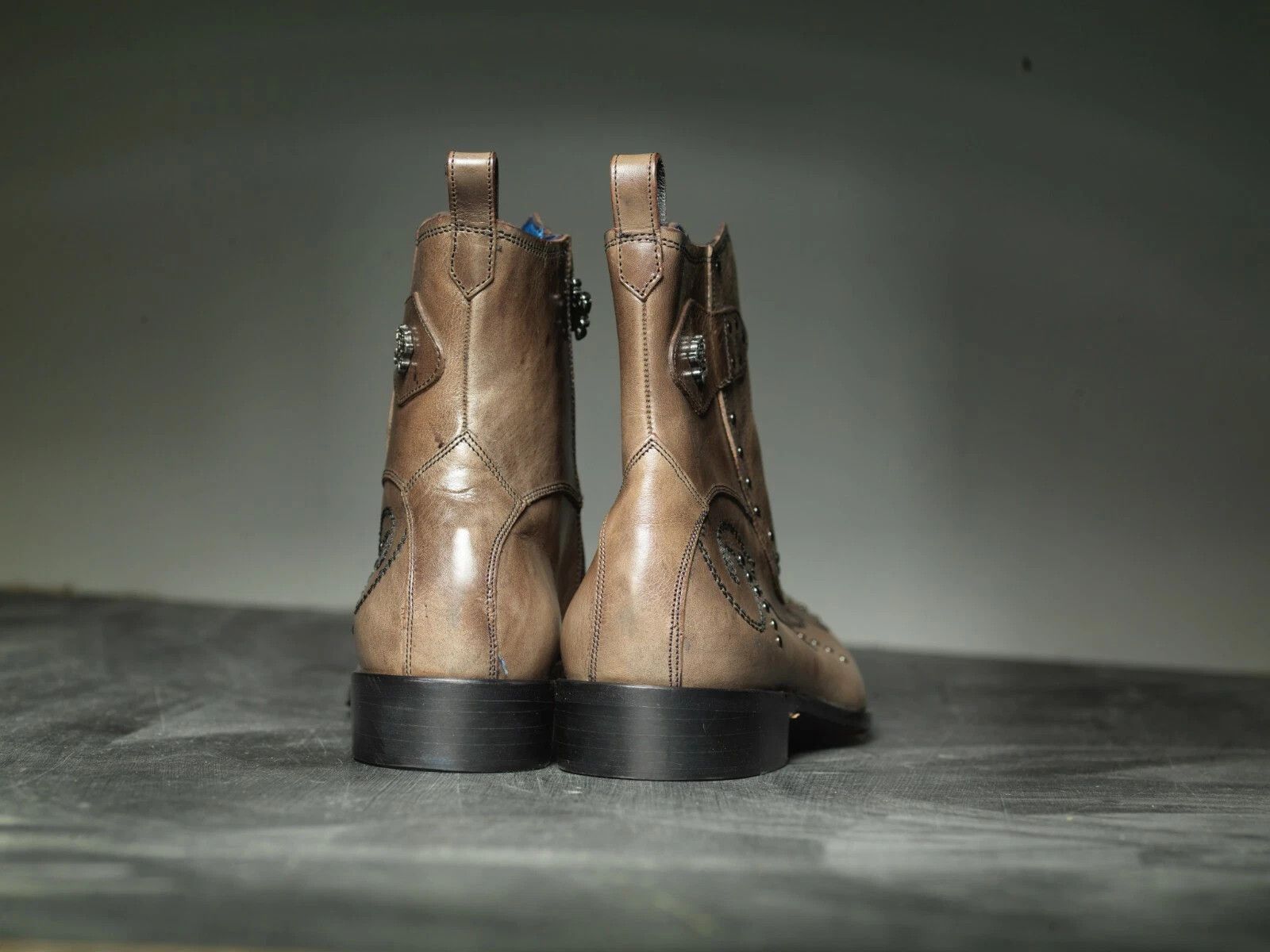 Mark Nason NEW Mark Nason BARCLAY Dragon Rock Boots Distressed Brown Size US 10.5 / EU 43-44 - 7 Thumbnail