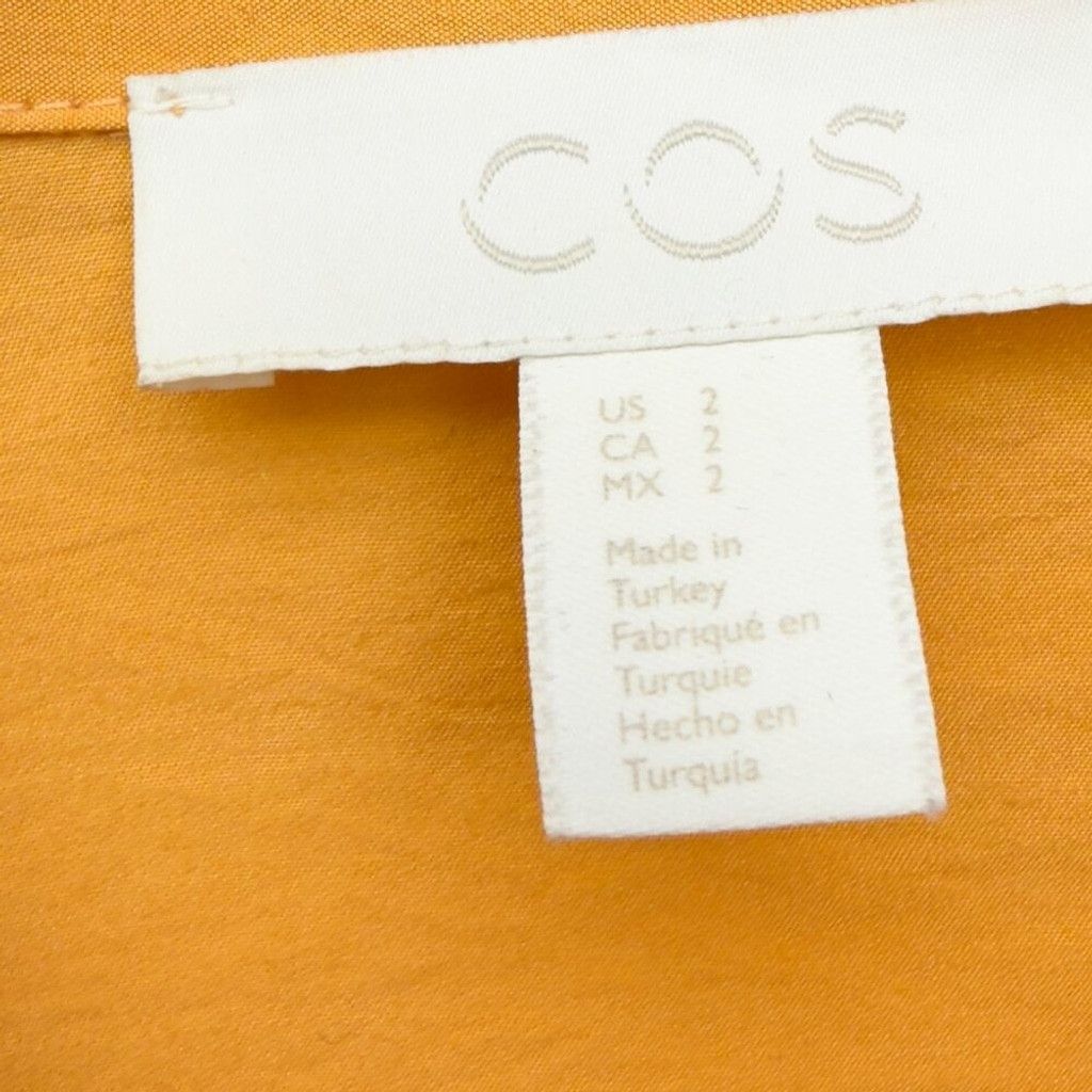Cos COS Gathered Button Down Light Orange Shirt Dress Size 2 Size XS / US 0-2 / IT 36-38 - 6 Thumbnail