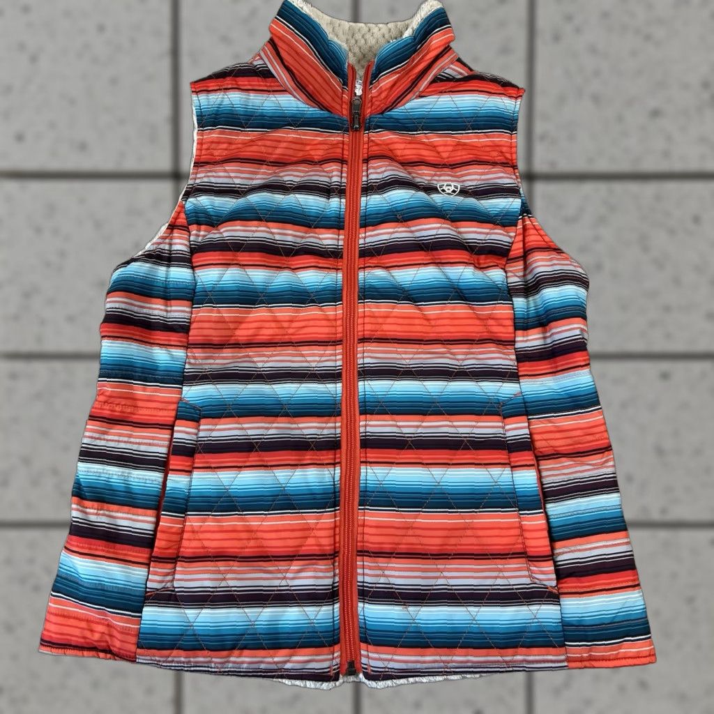Ariat Ariat Women’s Hallstatt Reversible Serape Aztec Stripe Vest Full Zip M Multicolor Polyester Softshell Quilted Reversible Pockets Size M / US 6-8 / IT 42-44 - 1 Thumbnail