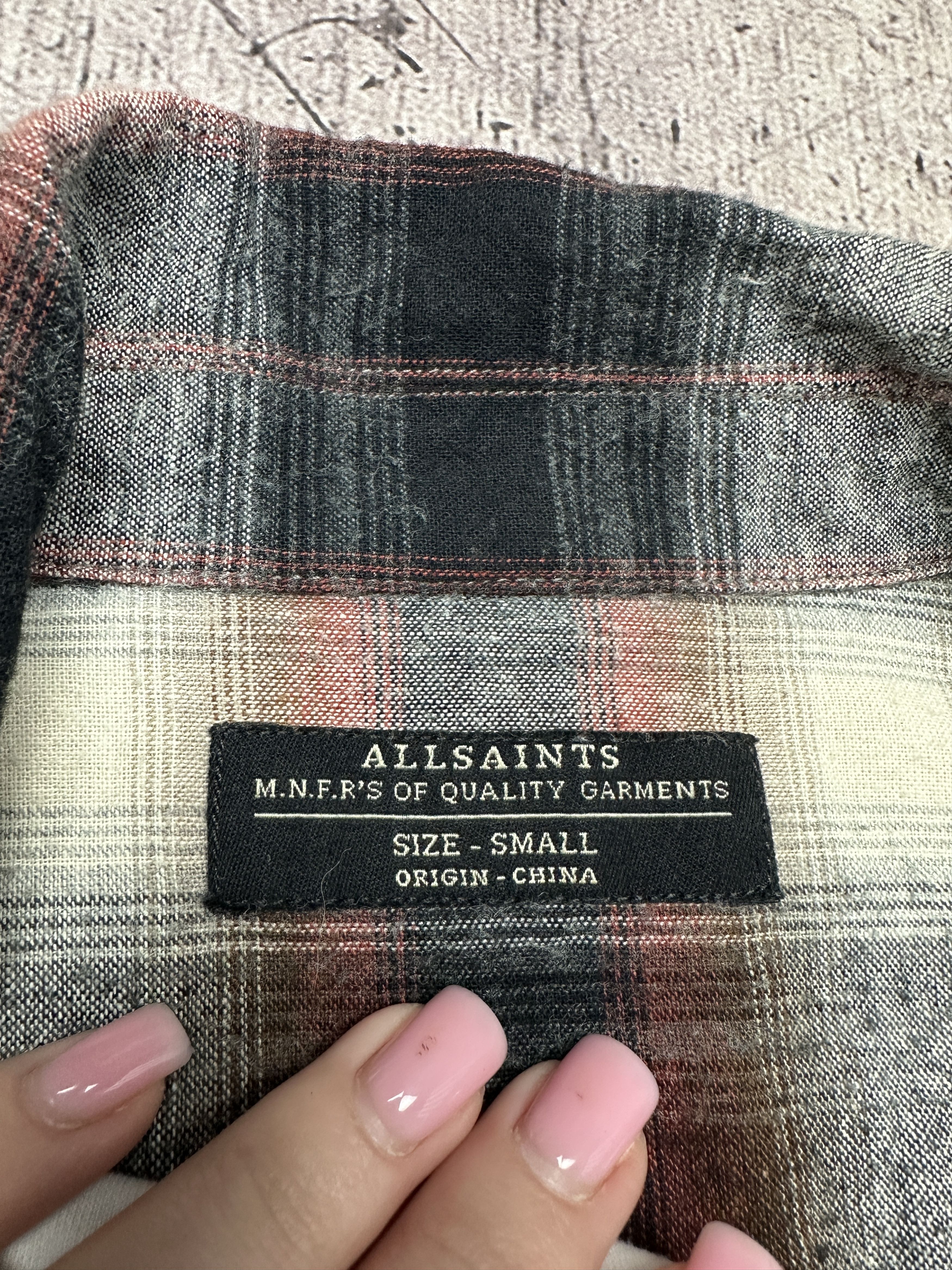 Allsaints × Flannel Allsaints Mens Short Sleeve Flannel Plaid Shirt Size US S / EU 44-46 / 1 - 3 Thumbnail