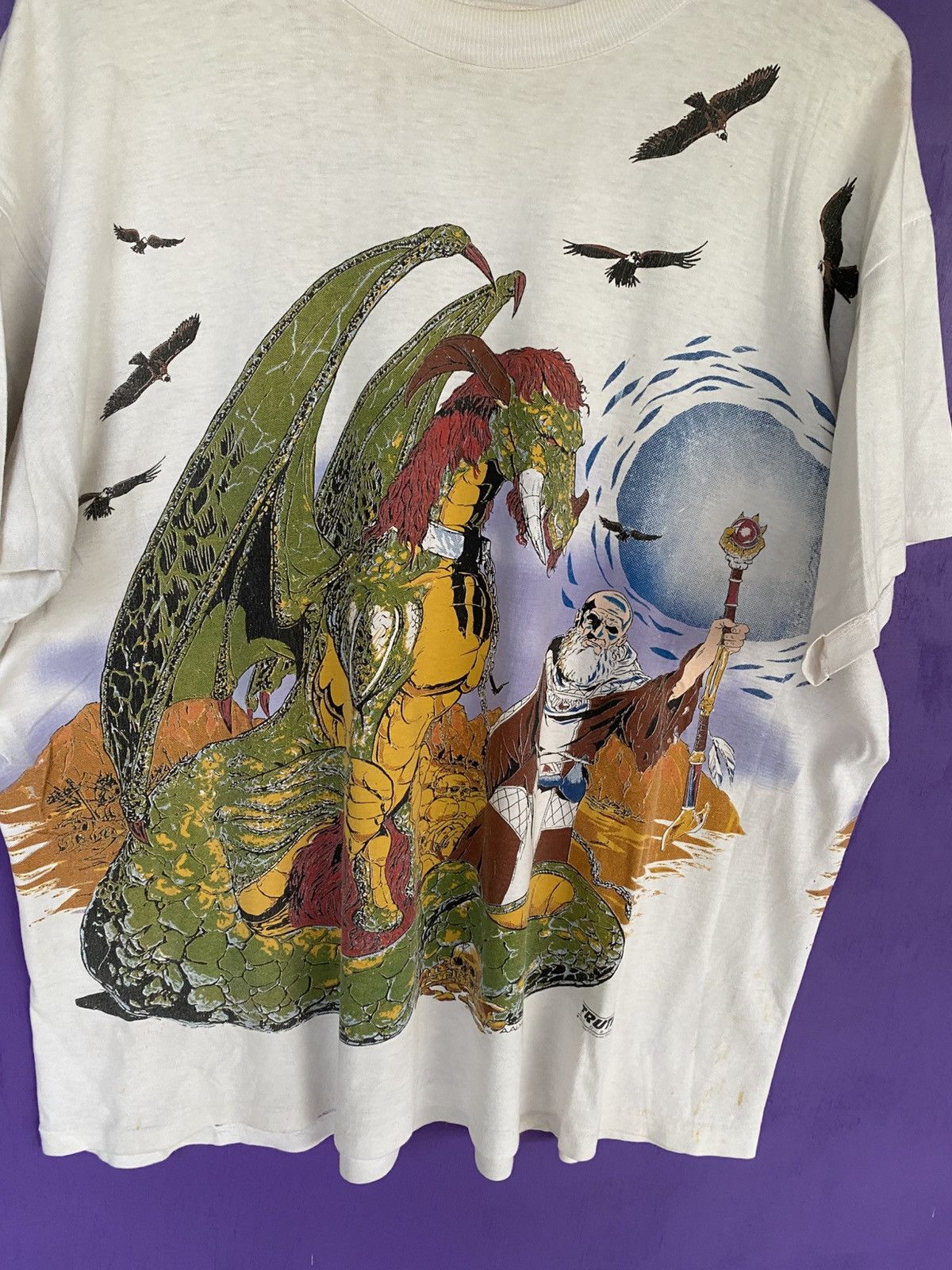 Other Vintage 1995 Wizard/Dragon AOP t-shirt Size US XL / EU 56 / 4 - 3 Thumbnail