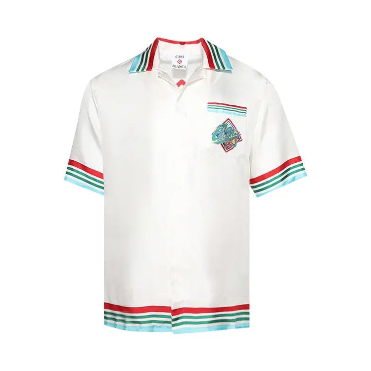 Casablanca Casablanca "Casa Way World Series" Short Sleeve White Shirt Size US L / EU 52-54 / 3 - 1 Thumbnail