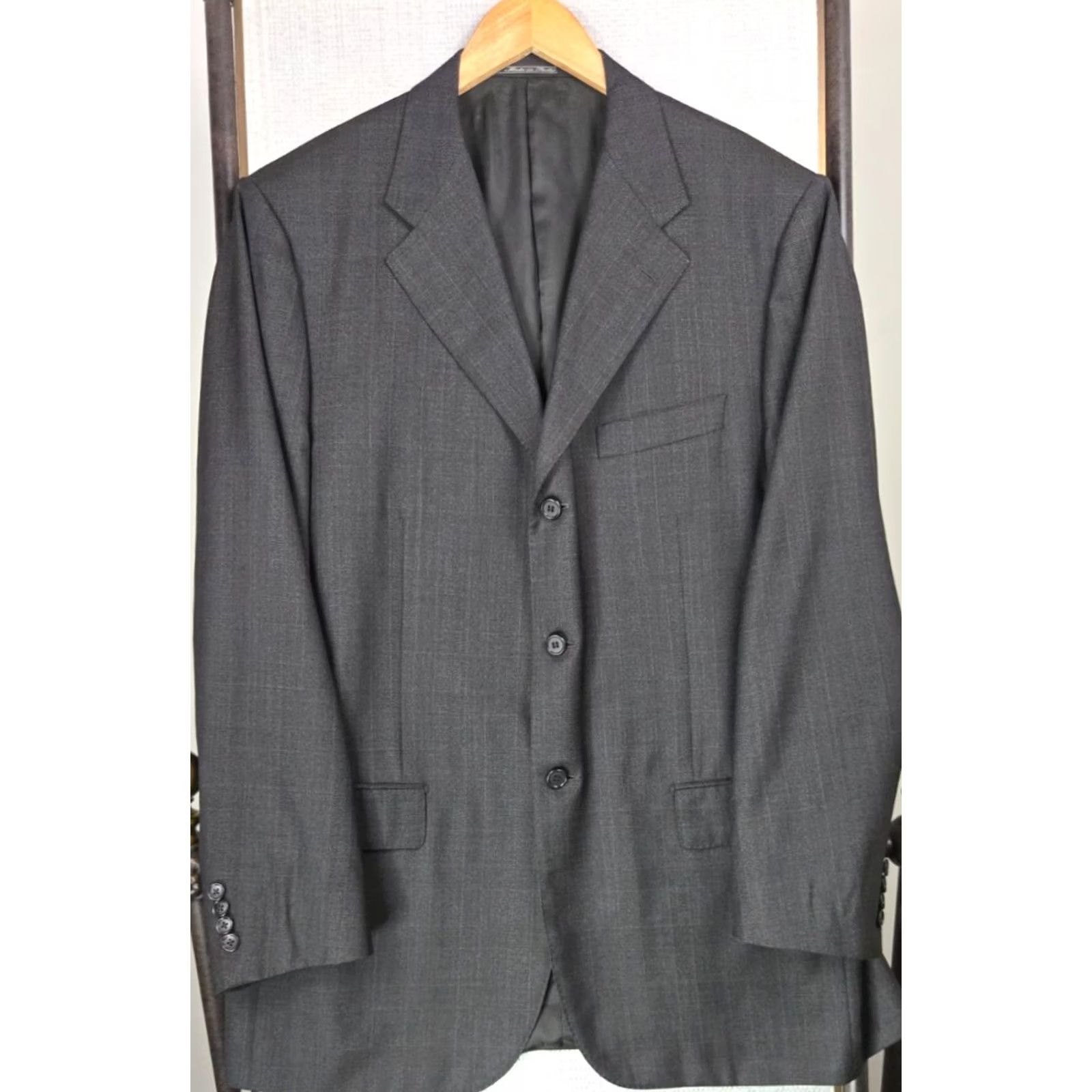 Corneliani Corneliani Mens Jacket Gray Brown Plaid Extrafine Virgin Wool 3 Button Notch Lapel Double Vented Long Coat/ Suit Jacket 44 Italy Mens Size 44R - 2 Thumbnail