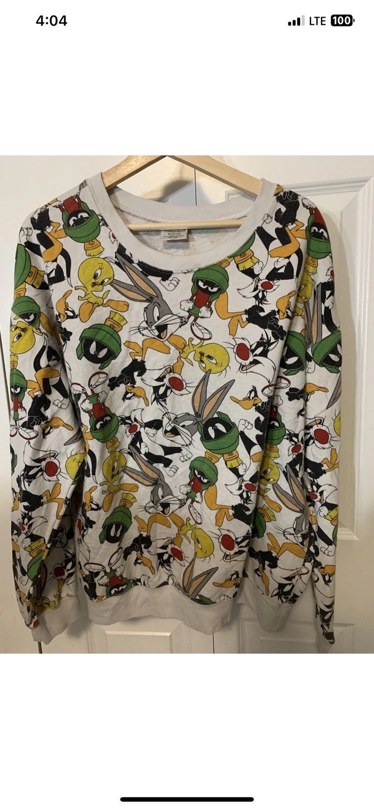 Other Looney Tunes Mens Sz XL 15-17 Sweatshirt All Over Print Size US XL / EU 56 / 4 - 1 Thumbnail