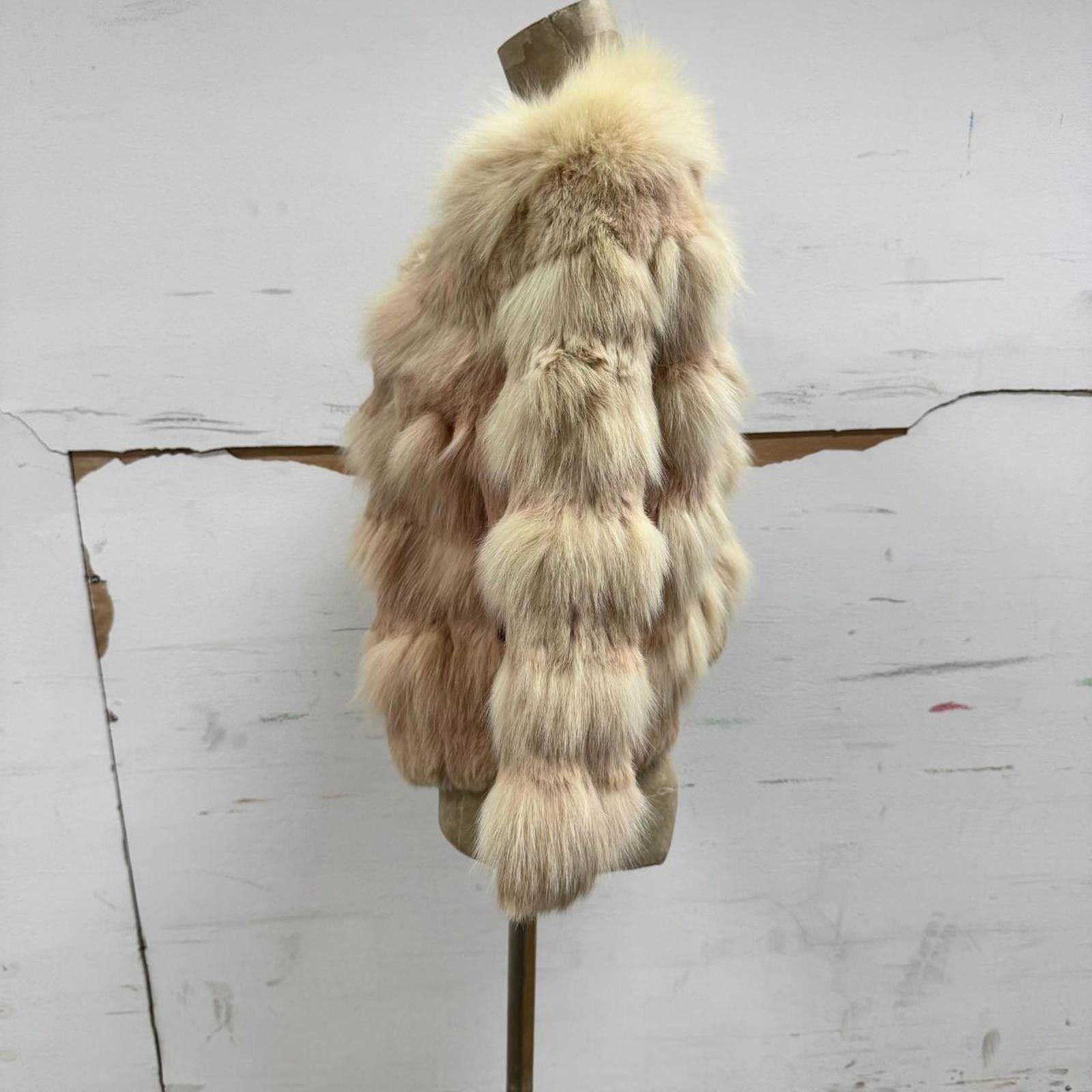 Other Vintage Y2K Pink Fox & Rabbit Fur Cropped Statement Coat Size M / US 6-8 / IT 42-44 - 4 Thumbnail