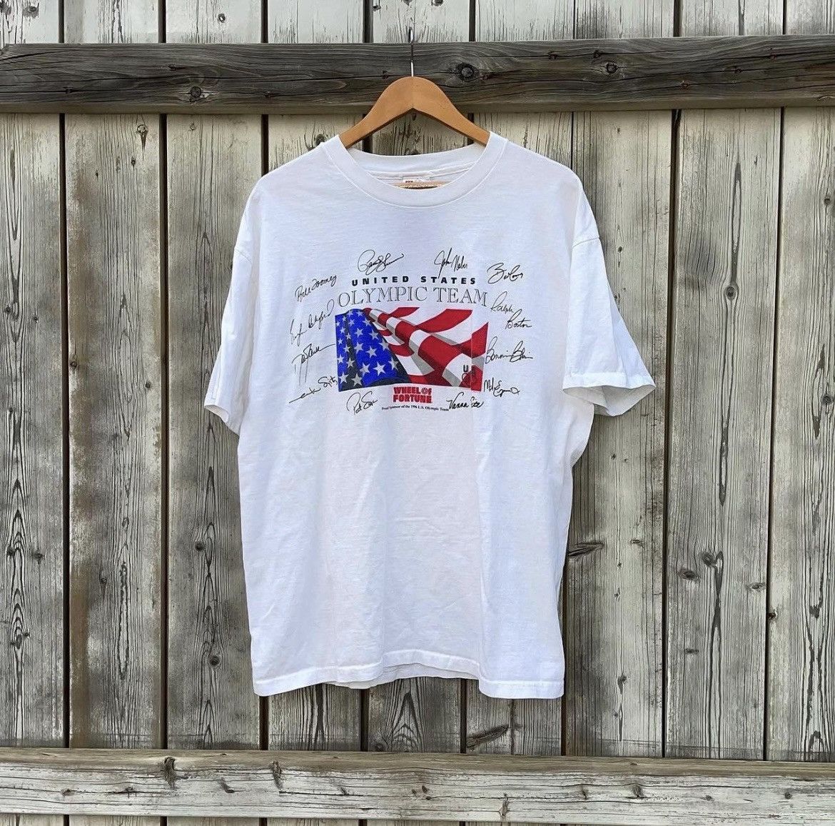USA Olympics × Vintage 1996 US Olympics x Wheel of Fortune Signature Shirt Size US XL / EU 56 / 4 - 1 Thumbnail
