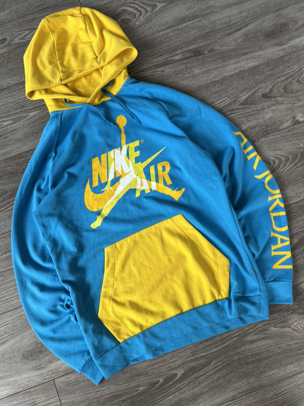Jordan Brand Nike Air Jordan Jumpman Big Logo Blue/Yellow Patriot Hoodie Size US M / EU 48-50 / 2 - 5 Thumbnail