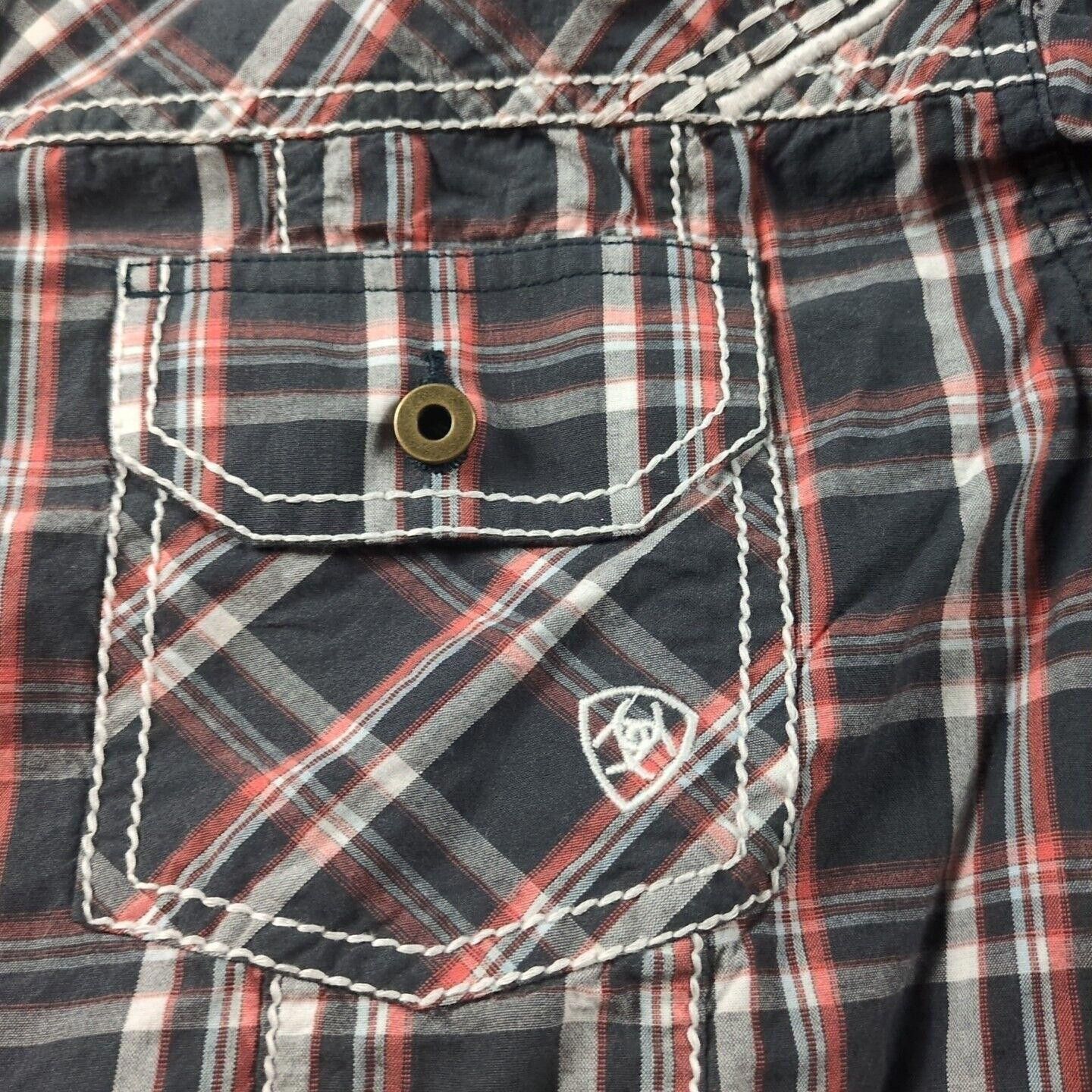 Ariat Ariat Pearl Western Shirt Mens SL Black Plaid Long Sleeve Size US L / EU 52-54 / 3 - 5 Thumbnail