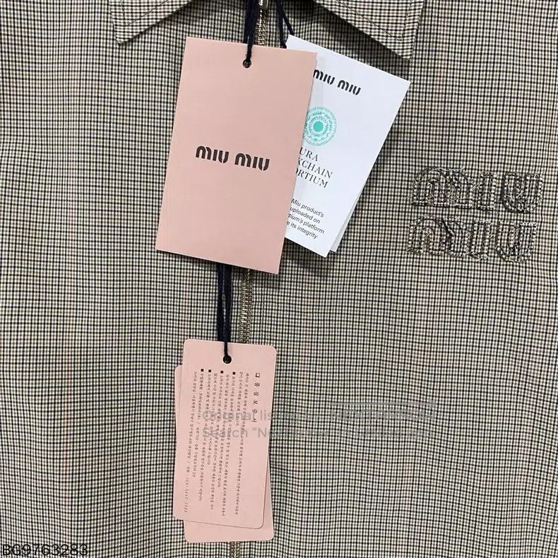 Miu Miu Miu Miu 38 Checked logo zipper shirt Size M / US 6-8 / IT 42-44 - 4 Thumbnail