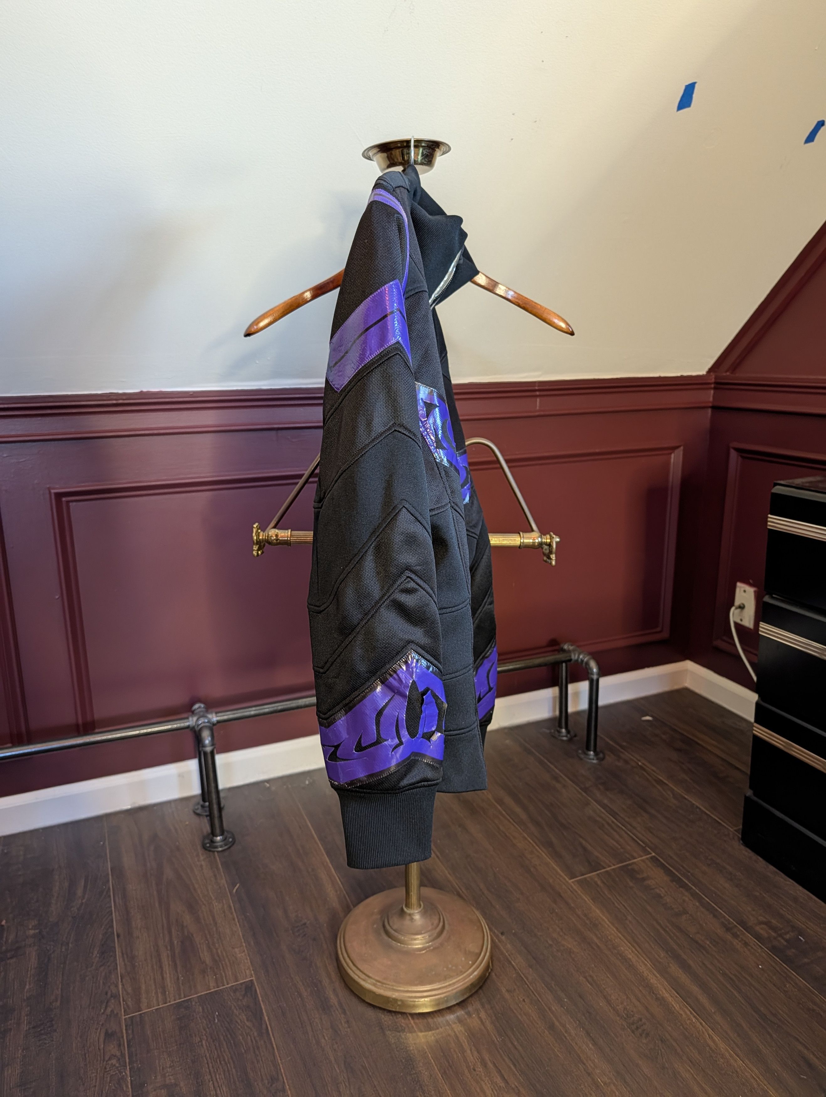 Beauty Beast Vtg Y2K cyberpunk paneled zip-up jacket black/purple Size US L / EU 52-54 / 3 - 10 Thumbnail